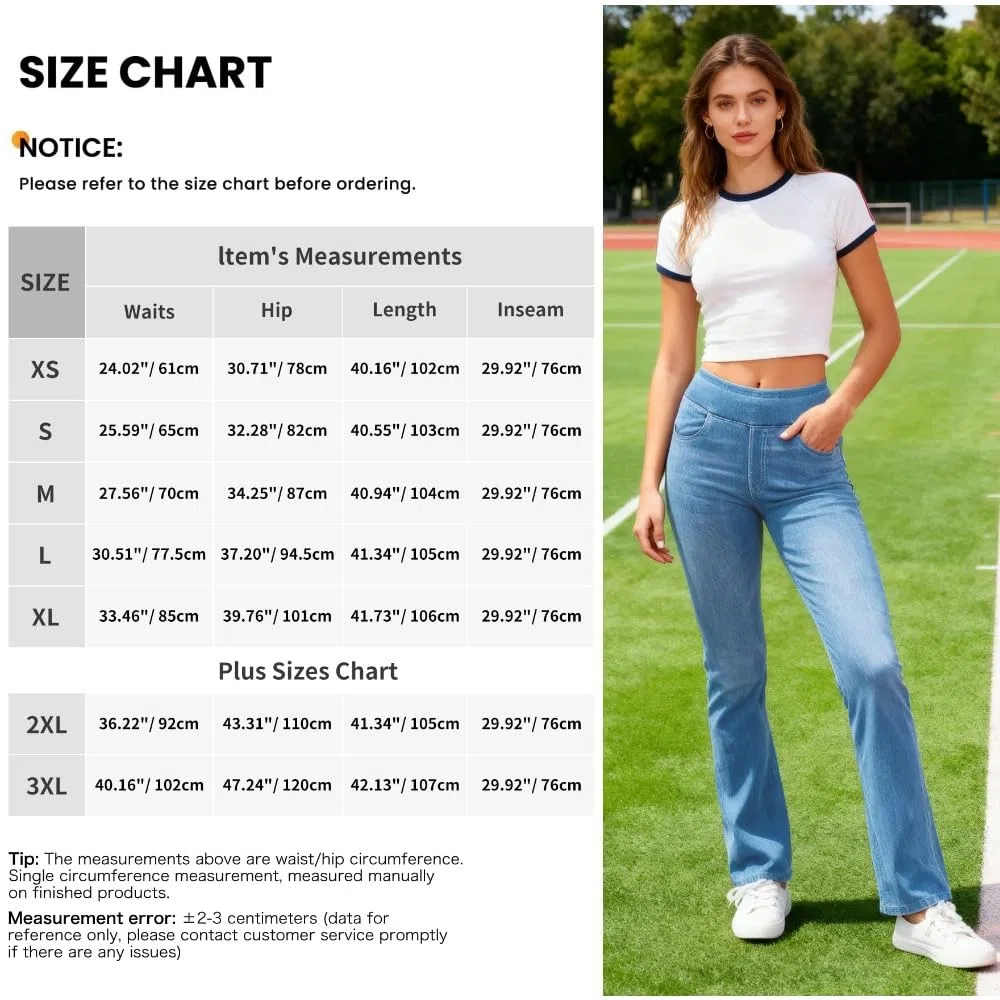 Jeans Mujer Stretch de Tiro Alto Corte Bootcut Lavado Denim Pantalones Casual Efecto Moldeador con Bolsillos Ajuste Recto y Cómodo skinny/C/XS