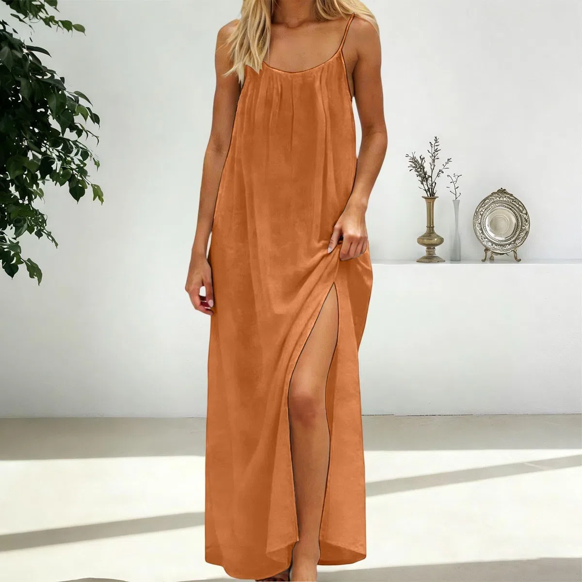 Vestidos de verano para mujer, de moda, para verano, vacaciones, espalda descubierta, casual, playa, verano, camisola, ajuste holgado, fluido, compromiso, cita, noche, salir, elegante, sexy, trabajo
