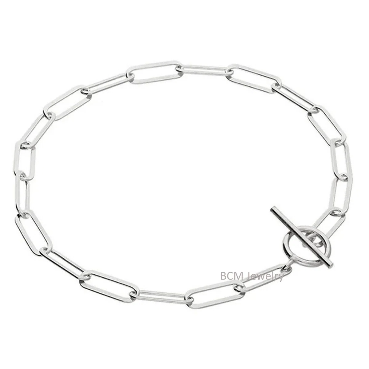 Pulseras de plata de ley 925 para mujeres y niñas, pulsera de eslabones hechos a mano lisos, cierre de palanca de joyería