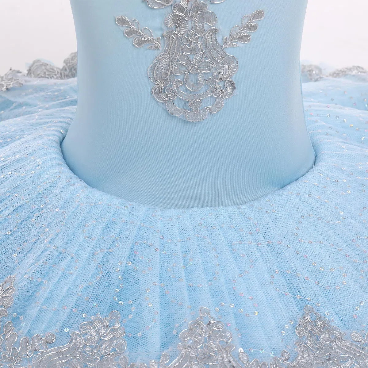 Vestido de ballet con lentejuelas y tutú para niñas, disfraz de bailarina, ropa de baile, falda bordada floral