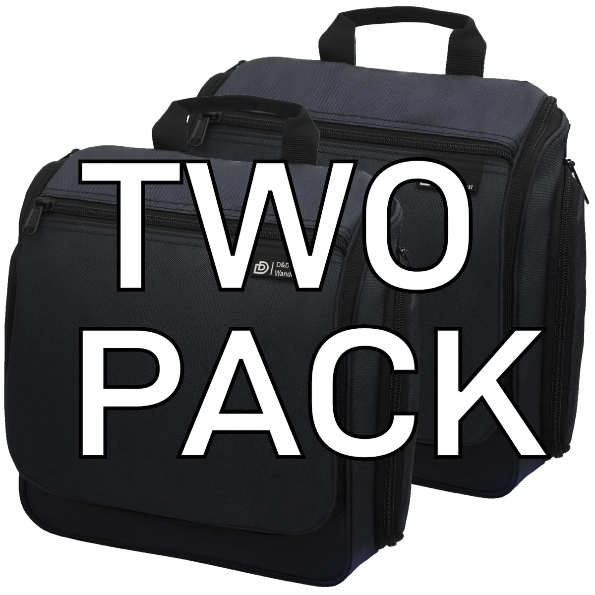 D&D Bolsa De Baño De Viaje Para Colgar Hombre/Mujer Gran Almacenamiento Cosméticos, Maquillaje, Artículos De Inodoro, 19 Compartimentos De Cremallera YKK, Gancho Giratorio Metal XXL, Nylon Impermeable