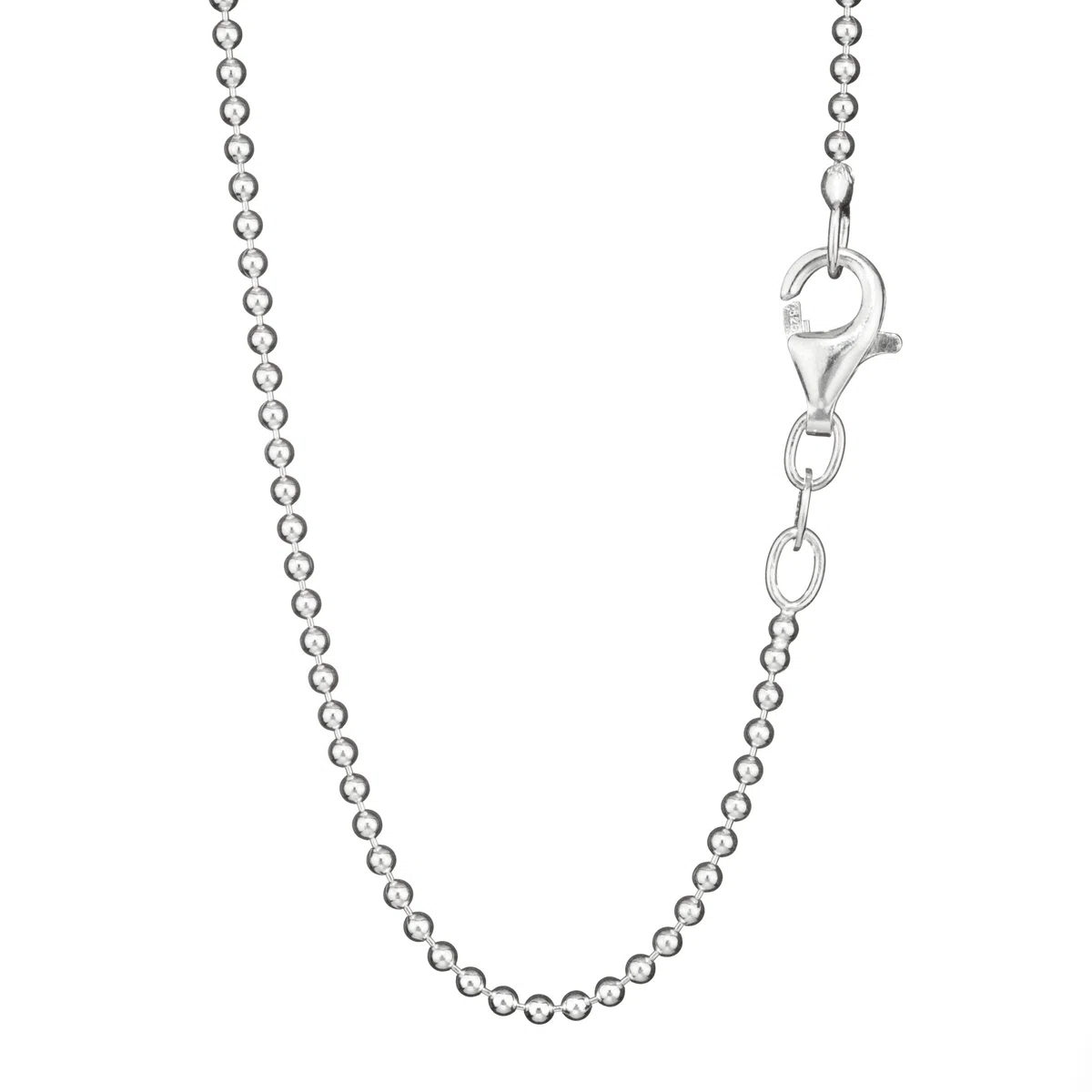 NKlaus collar 50cm cadena de bolas redonda de plata 925 collar de las señoras 1,5mm de ancho 8198