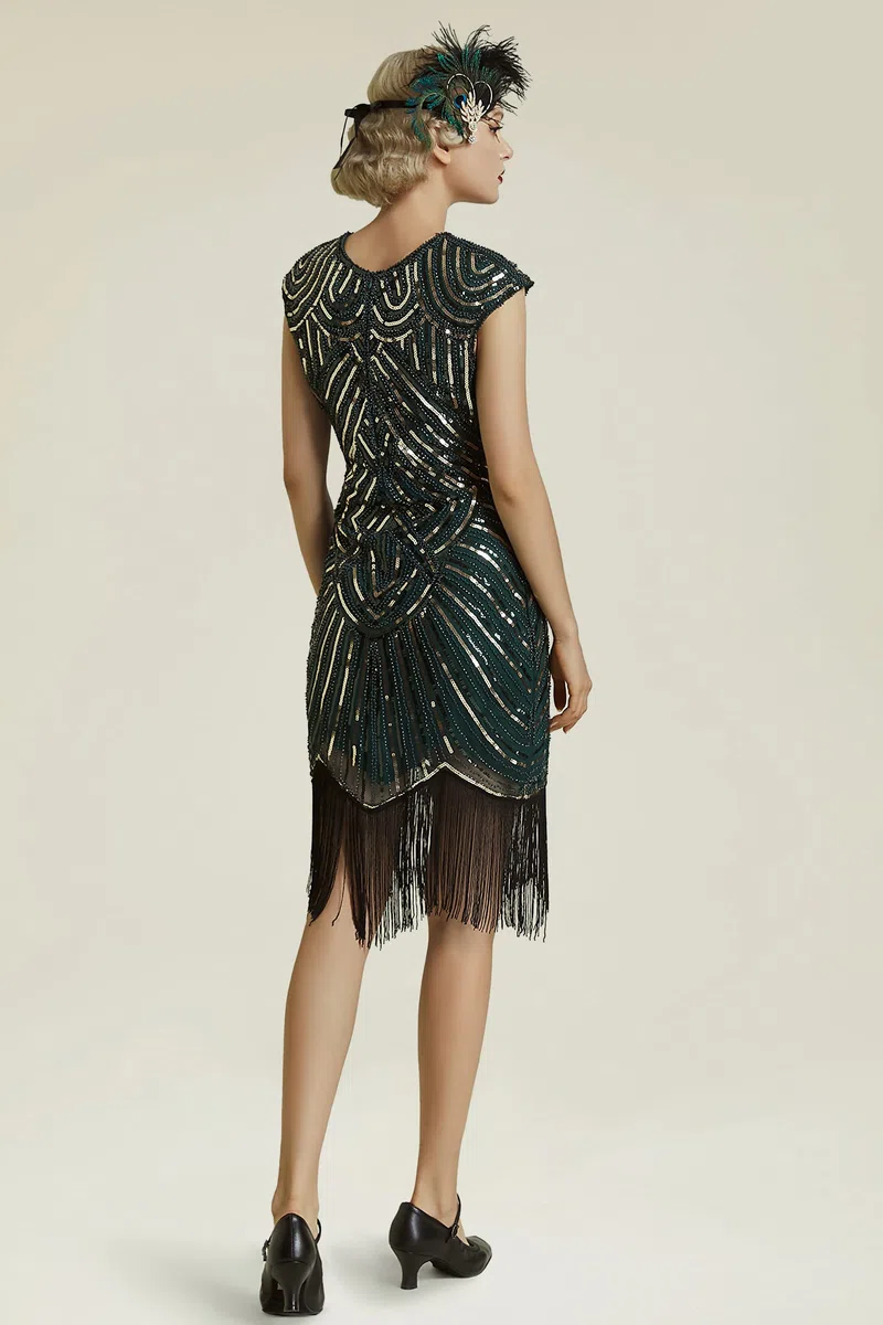 BABEYOND Vestidos de Aleta de Mujer 1920 Vestido de Flecos de Gran Gatsby