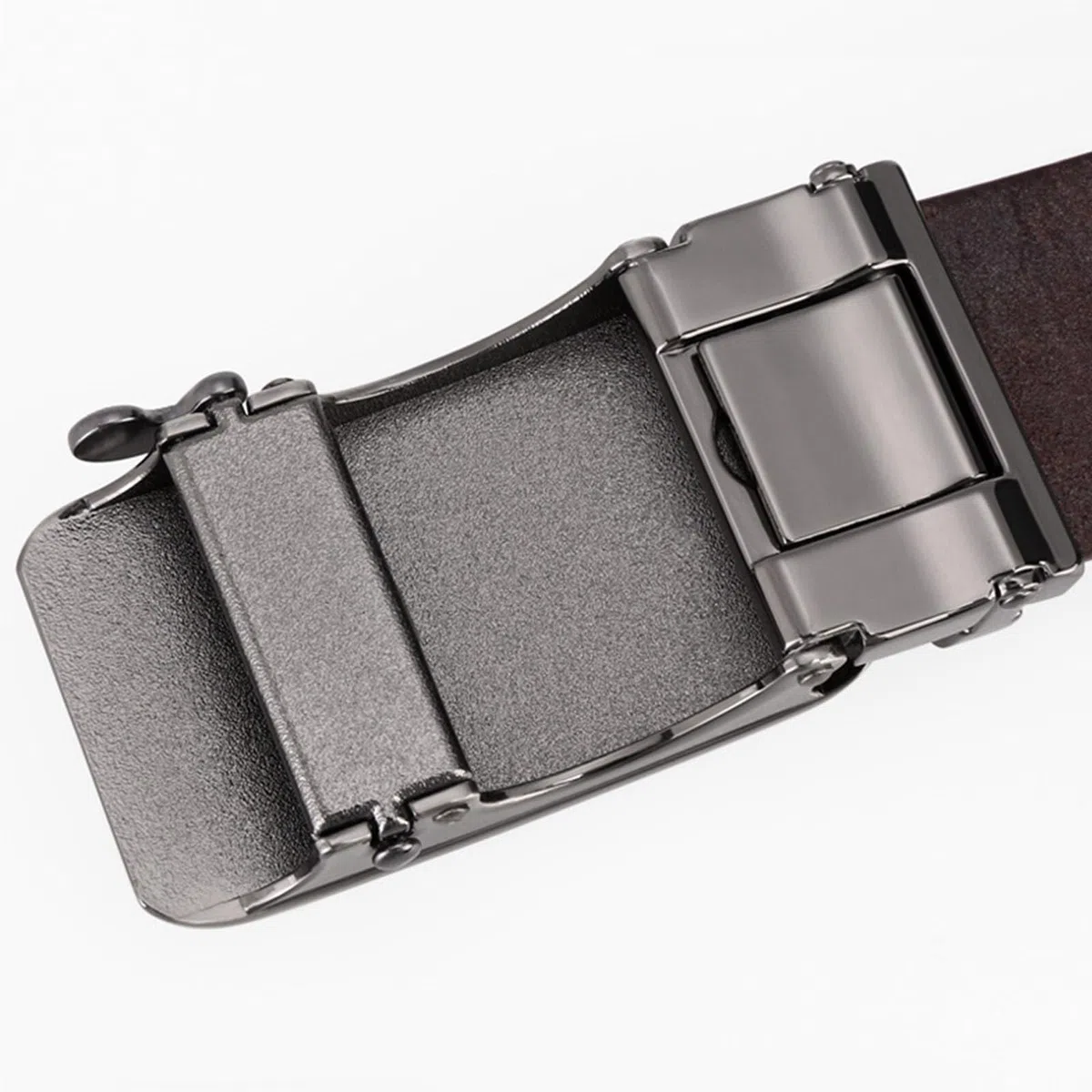 Cinturones Hombre Trinquete, Cinturones de Cuero Genuino Ajustable Negocio, Cinturón Lujo Casual Moda con Hebilla Metal Automática Grabada 3D en Aleación,Negro,115CM/45.3''