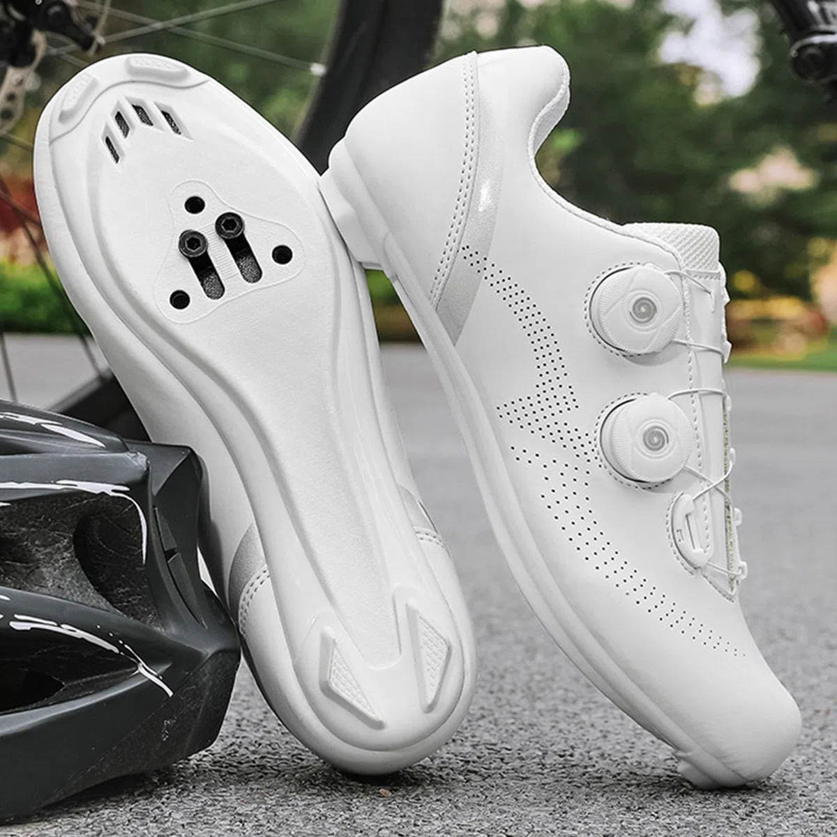 Zapatilla de Ciclismo Carretera para Hombre, Zapatos Bicicleta de Carretera Compatibles con SPD/SPD-SL Lock System Unisex Respirables