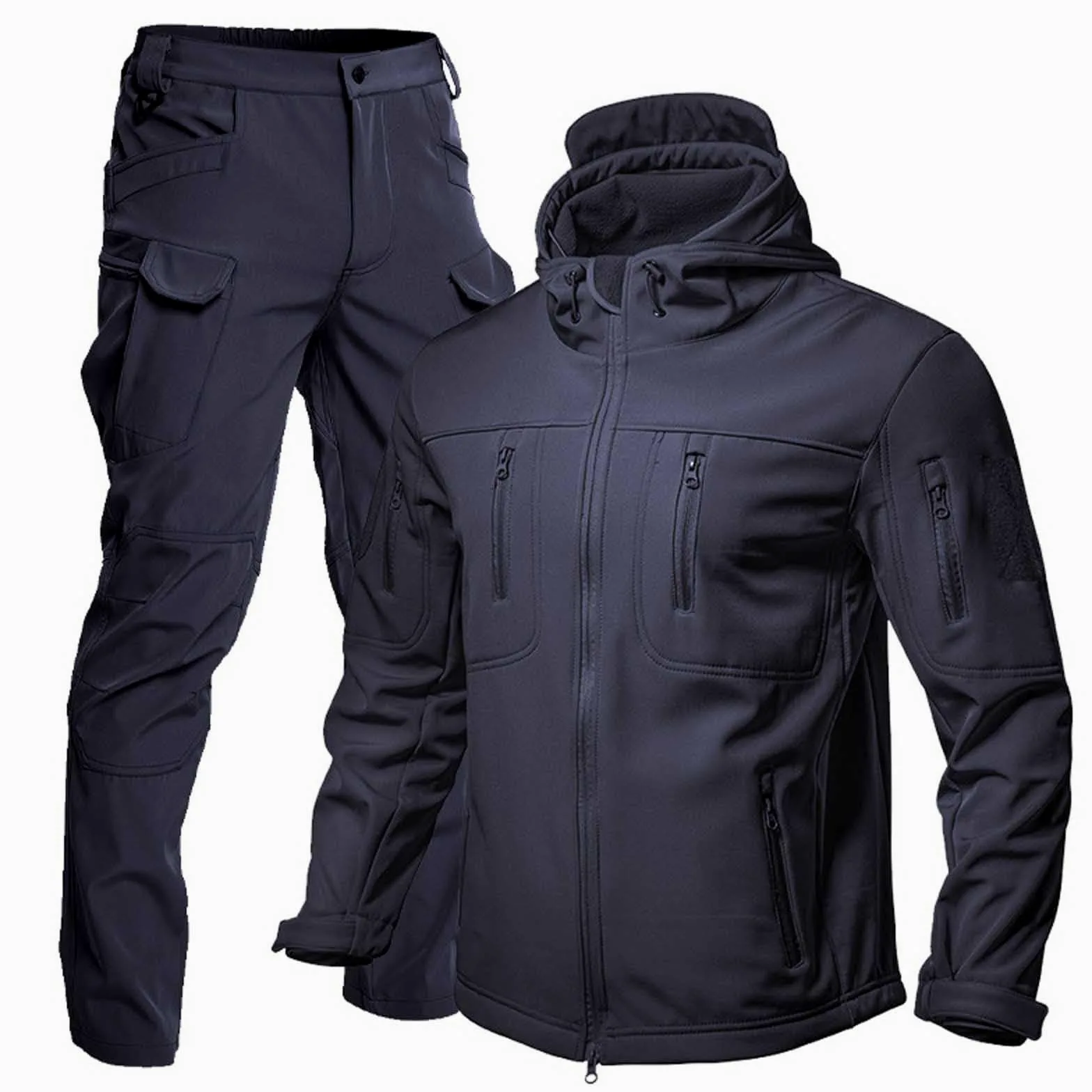 Generisch Chaqueta funcional para hombre, impermeable, transpirable, chaqueta de senderismo para exteriores, cortavientos, con capucha, A17