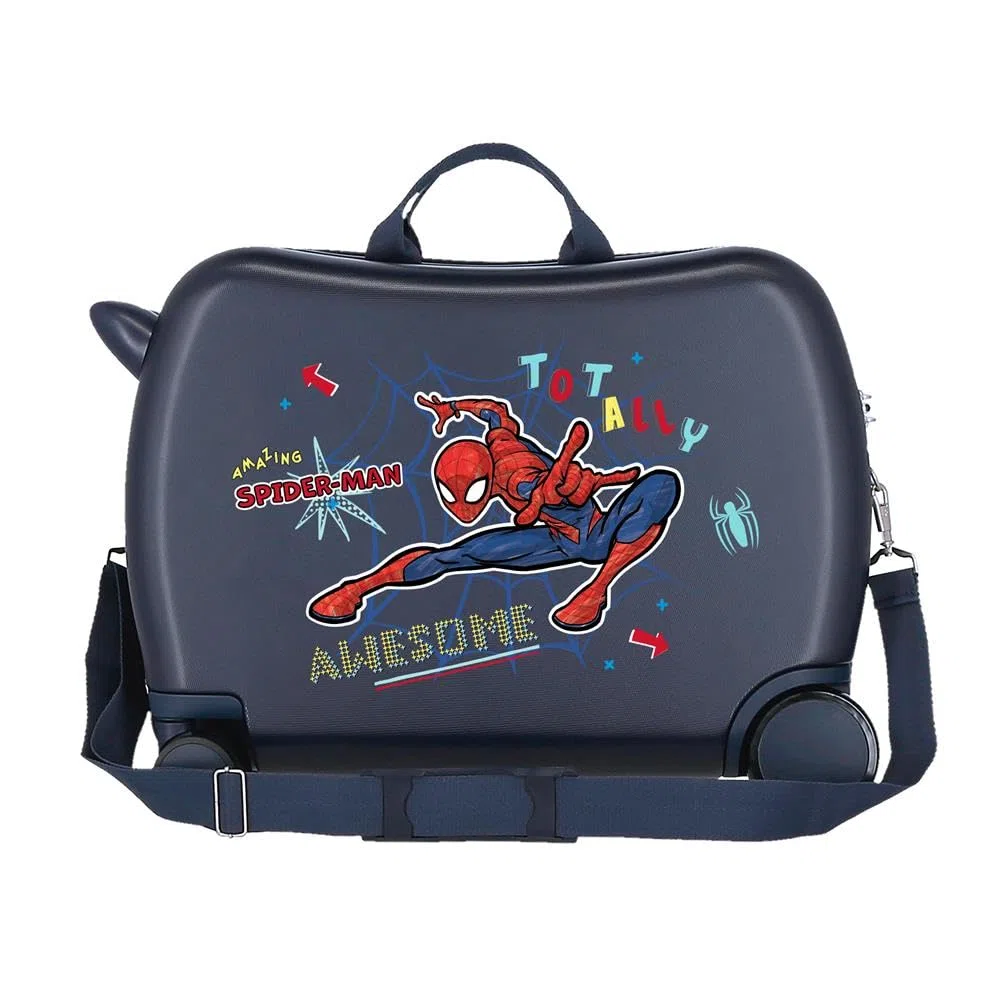 Marvel Spiderman Totally awesome Maleta infantil Azul 52x38.5x20.5cm Rígida ABS Cierre de combinación lateral 34L 1,8 kgs 4 Ruedas Equipaje de Mano