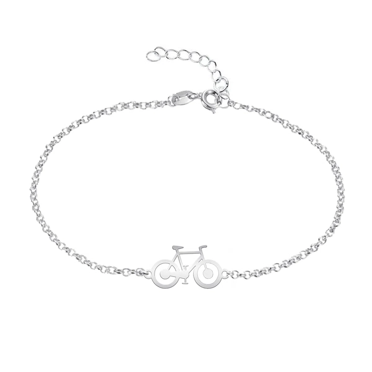 Pulsera Bicicleta Hombre Mujer Plata - Regalo Perfecto Ciclistas o Aficionados a ciclismo bicis y deportes