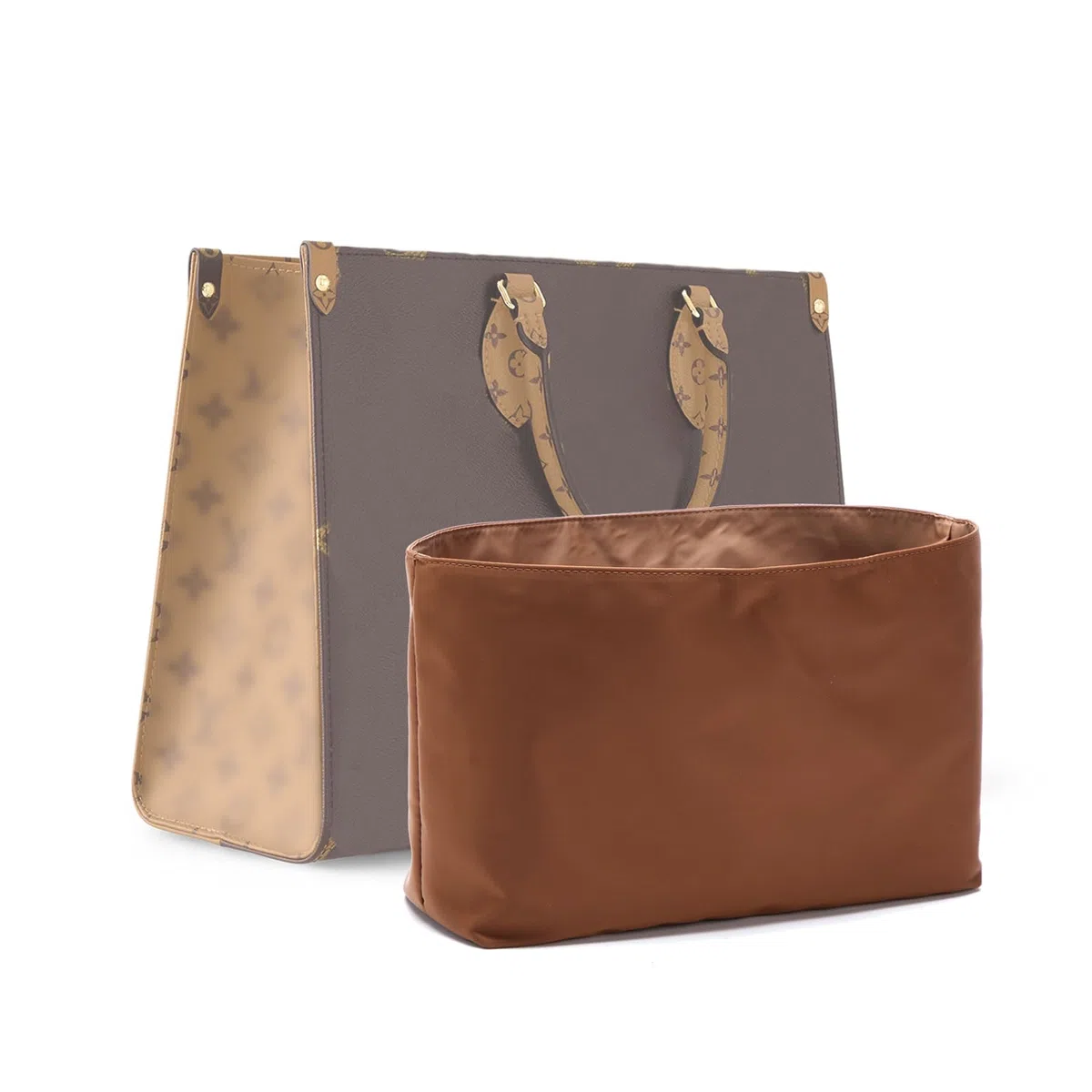 Organizador impermeable para bolso LV On The Go (marrón, grande, GM)