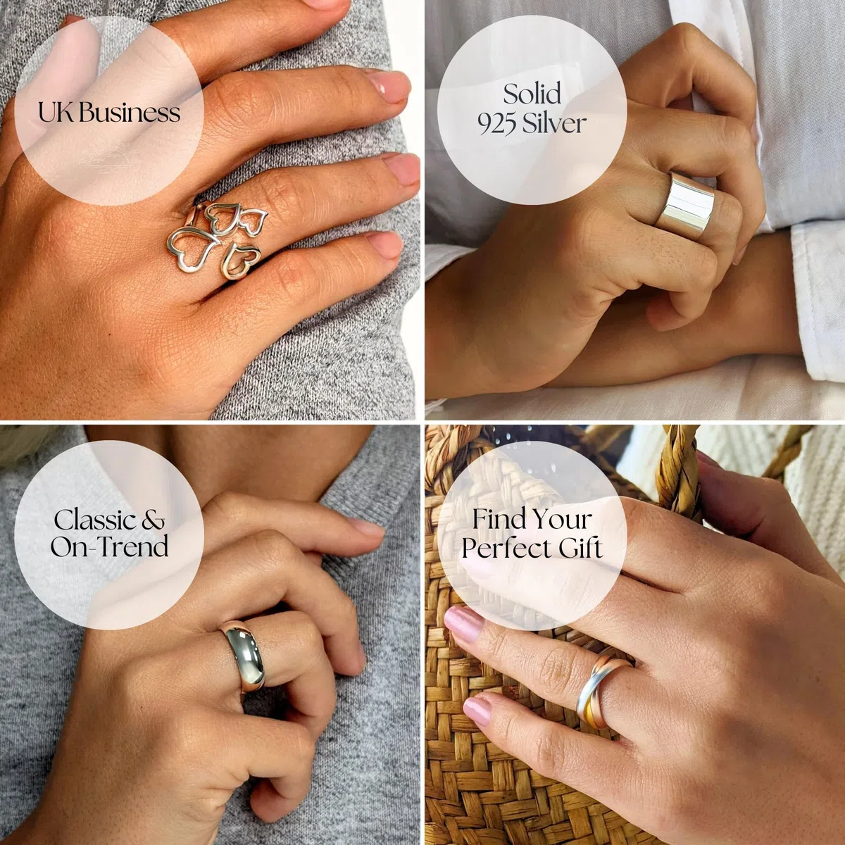 Silverly Anillos de Compromiso con Nudo Celta | Anillos de Plata de Ley para Mujer | Alianza de Boda Trenzada de 8mm de Ancho en Plata Maciza 925 para Hombre | Anillos de Boda para Él y para Ella