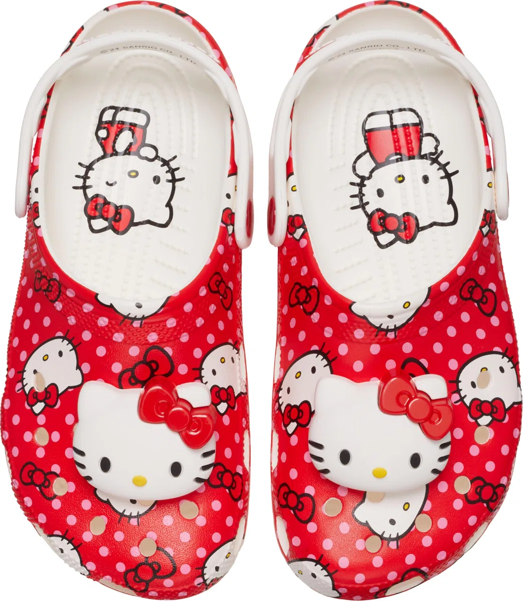 Crocs Hello Kitty Red Classic Clog K, Zuecos Unisex niños