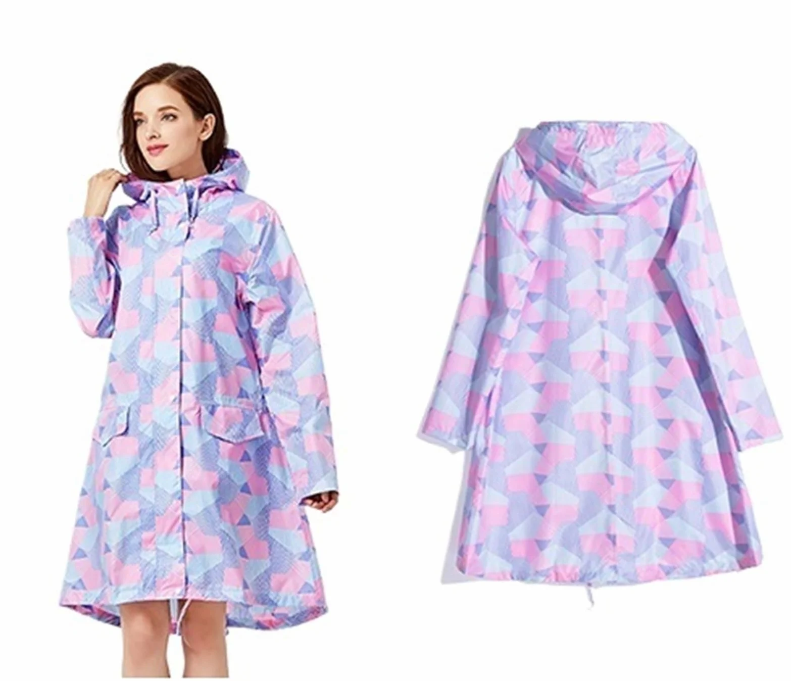 Poncho impermeable Poncho impermeable for mujer, elegante, color amarillo liso, con capucha y bolsillos Para acampar