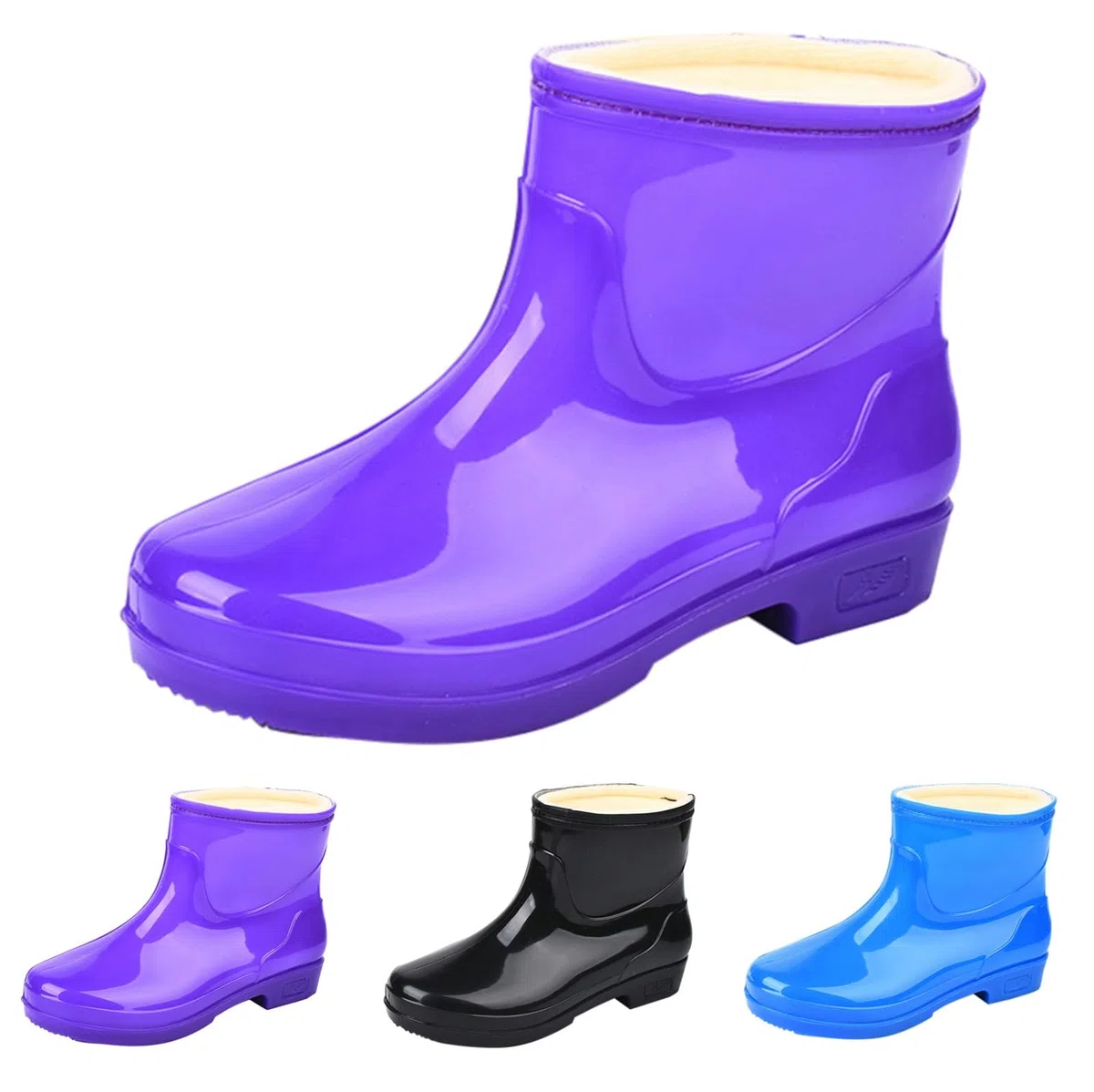Botas de goma para mujer, forradas, impermeables, botines de tobillo, botas de lluvia, botas de goma, botas de goma, antideslizantes, para jardín, botas de lluvia, botas de lluvia
