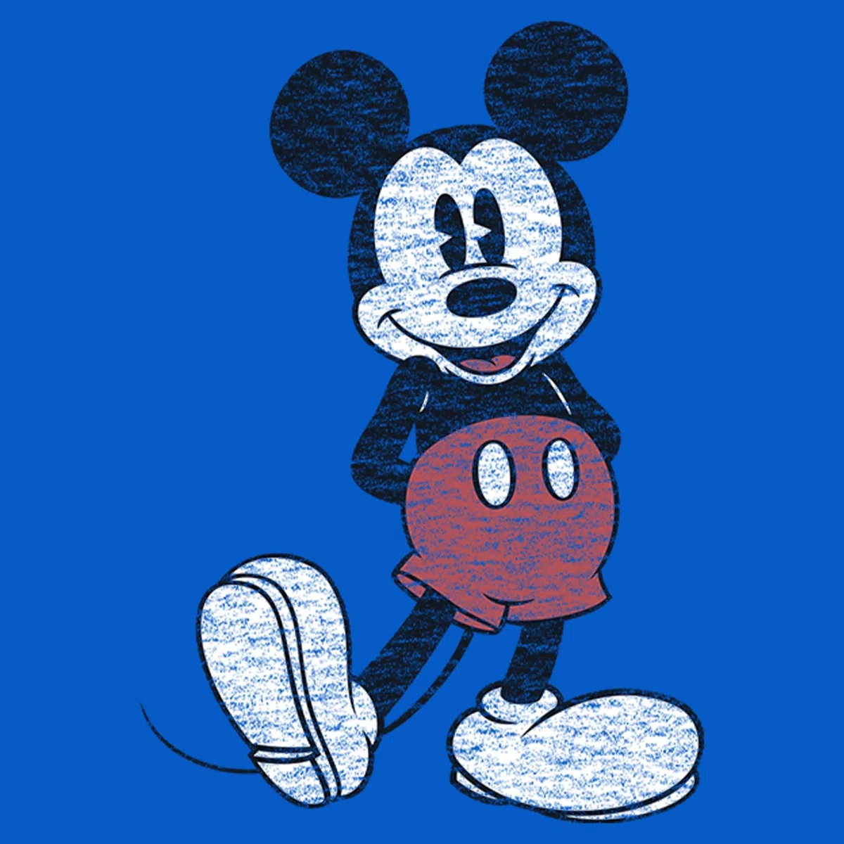 Disney Full Size Mickey Mouse Distressed Look T-Shirt Camiseta Hombre (Pack de 1)