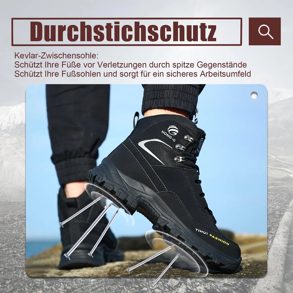 Botas de Seguridad para Hombre Mujer Ligeras Zapatos de Seguridad con Punta de Acero Botas de Trabajo Antideslizante Calzado Industrial Caña