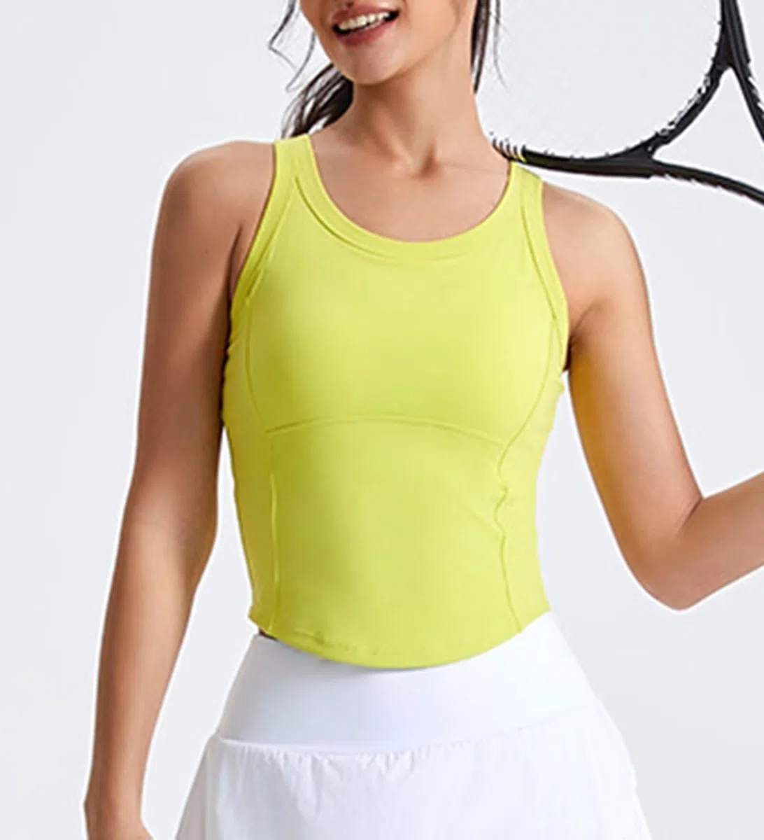 Camisetas sin Mangas de Entrenamiento con Sujetador Incorporado para Mujer Gimnasio atléticas para Correr Camisetas de Yoga Chaleco Deportivo