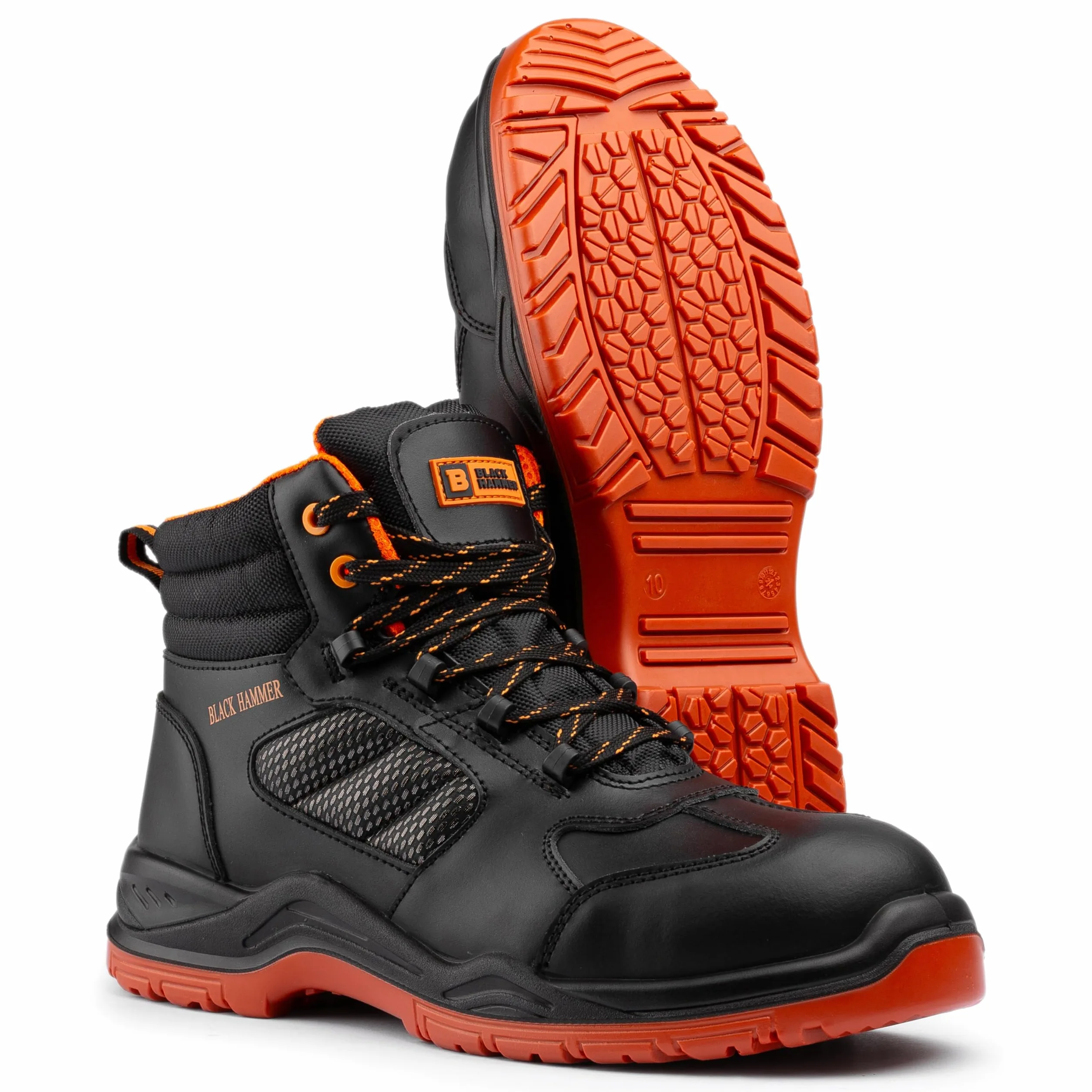 BLACK HAMMER Botas de Seguridad sin Metal Puntera Compuesta Botas de Trabajo para Hombre Resistentes y Cómodas Zapatos de Trabajo y Seguridad Ideales para Construcción y Industria 8844 (39 EU)
