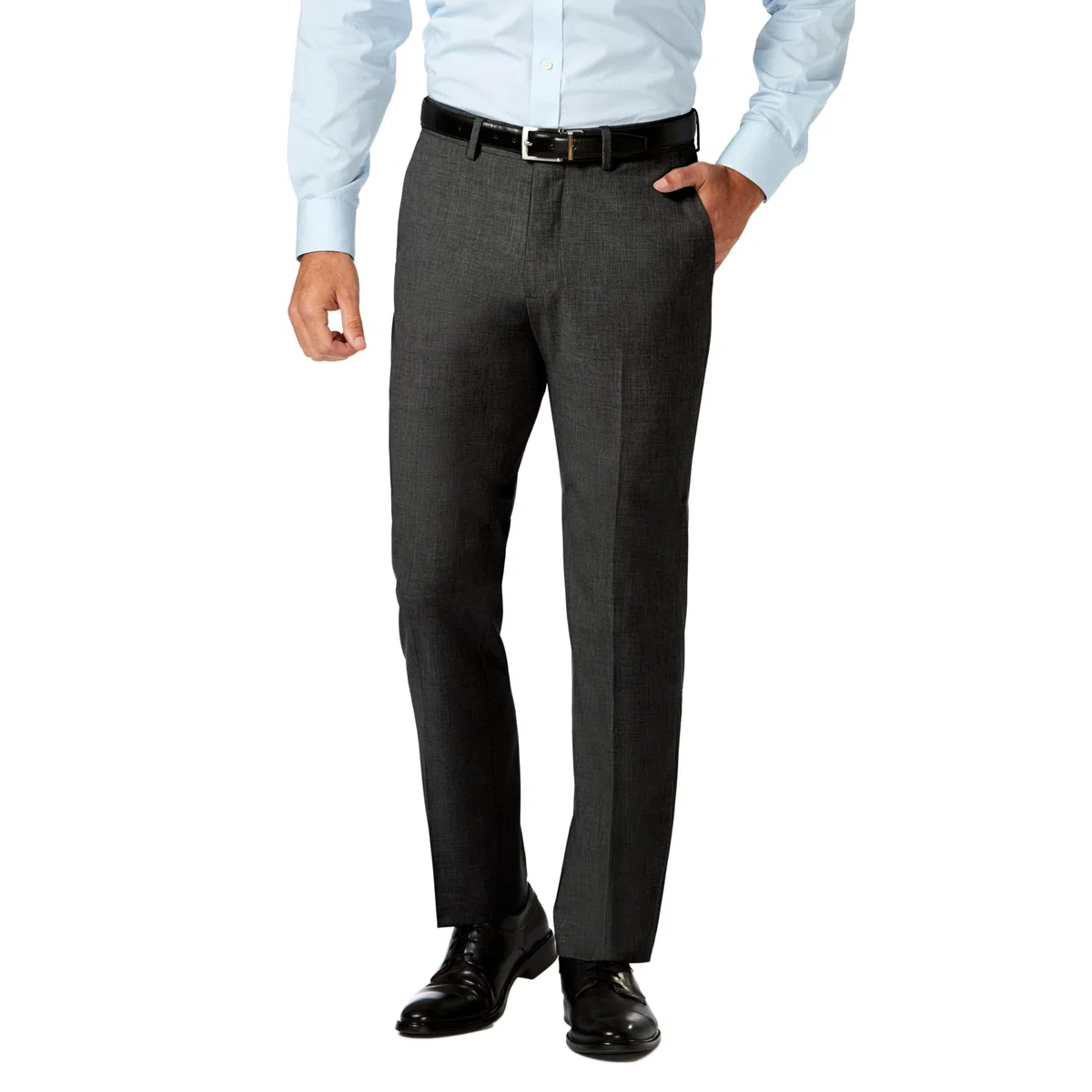 Haggar Slim Fit Flat Front Super Flex Waistband Stretch Dress Pant - Pantalones Informales Hombre
