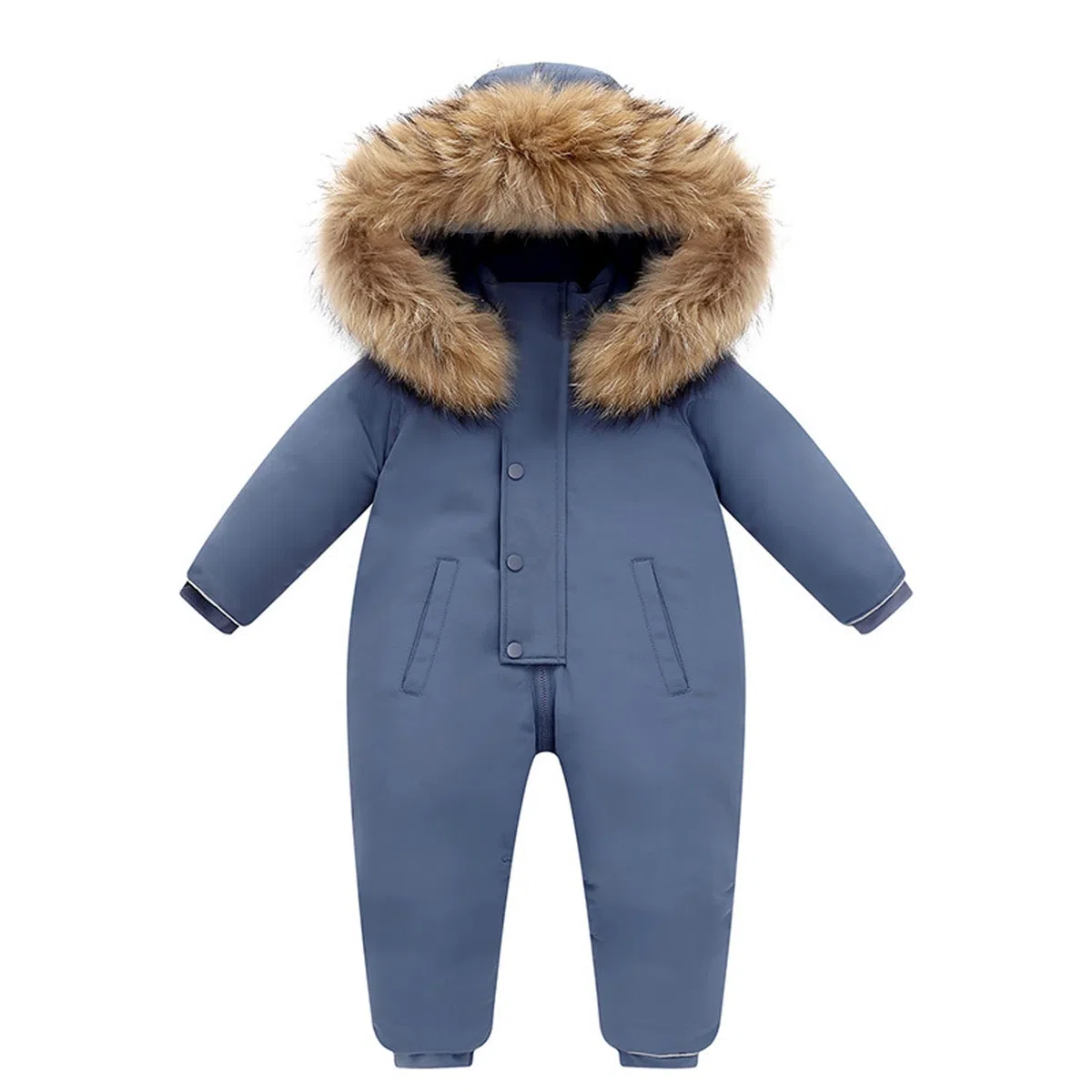 Jueshanzj Traje de una sola pieza para niños hombres y mujeres traje de esquí de plumón traje de una sola pieza 1-6 años engrosado, azul, 100 cm