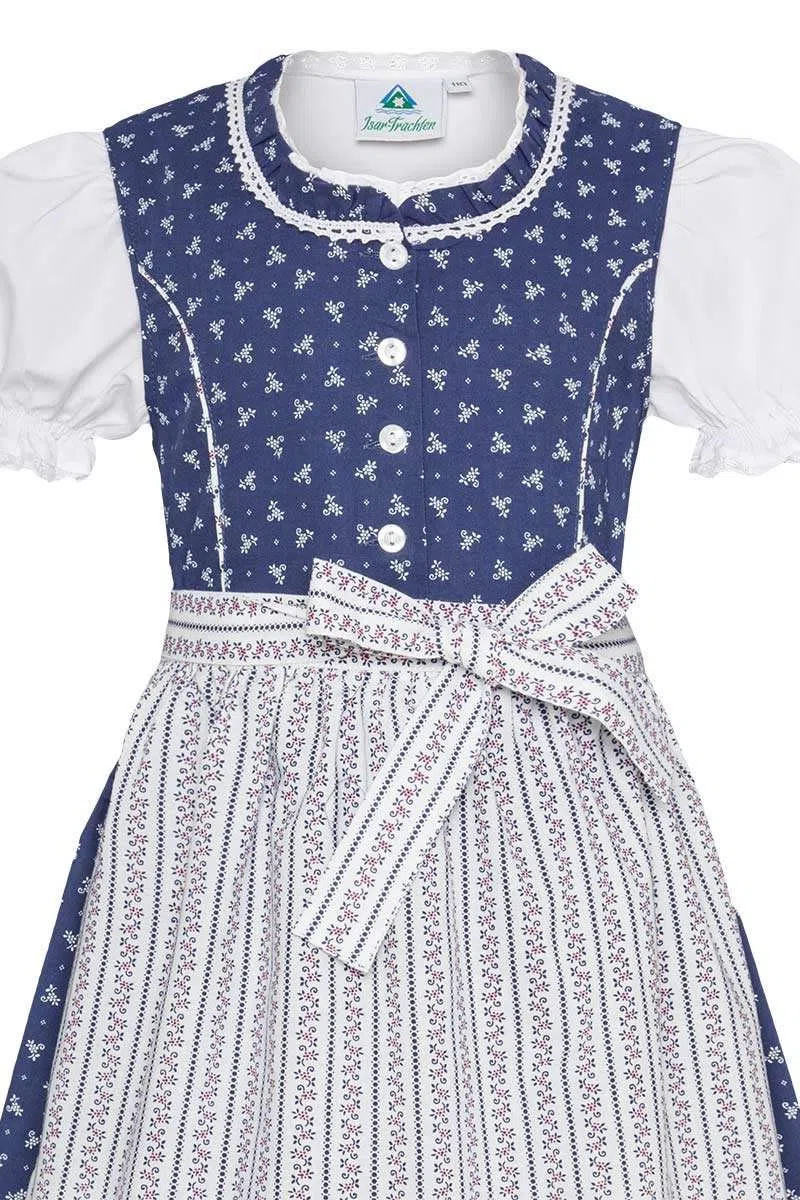Isar-Trachten - Traje de Tirolesa para niña, Color Azul