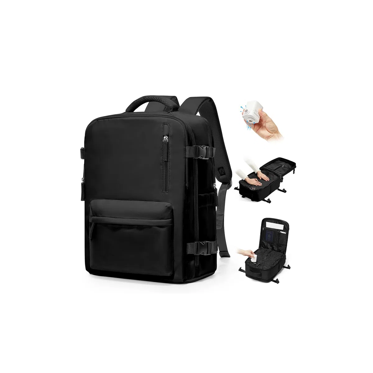 BJLFS Mochila al Vacio con Bomba Equipaje de Mano 40x30x20 Ryanair Wizzair Vueling Mochila Viaje Cabina Avion 40x30x20 Impermeable Bolsa de Viaje