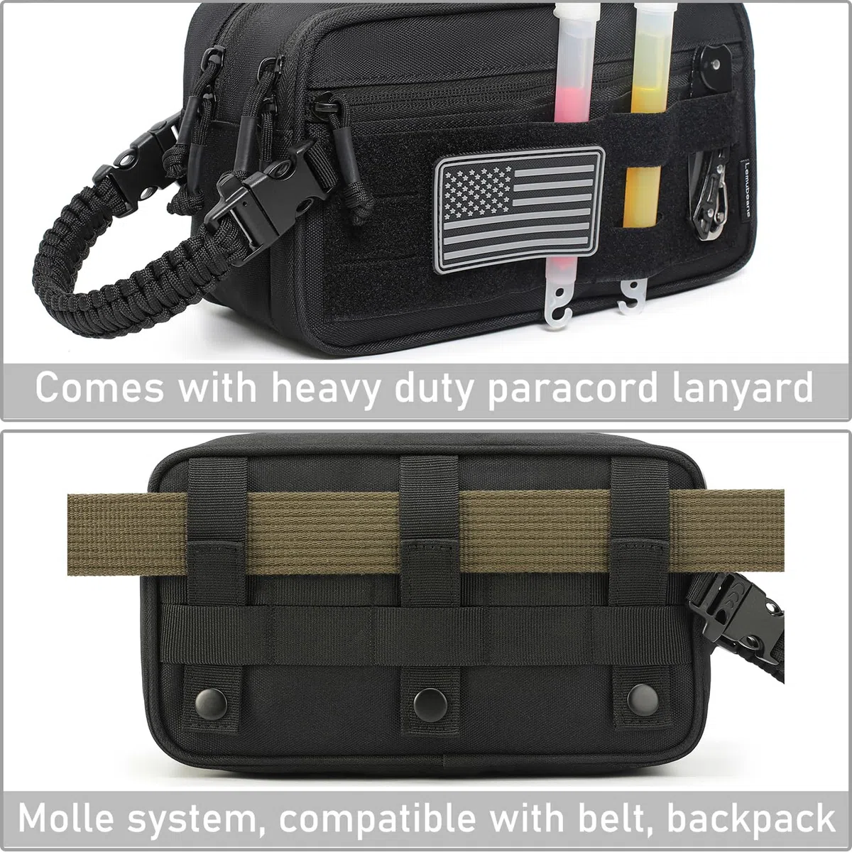 Neceser táctico para hombre, seco, húmedo, separado, bolsa de higiene de viaje, bolsa de herramientas Molle, bolsa de afeitado para hombre, bolsas de ducha de viaje, Negro -, Táctico