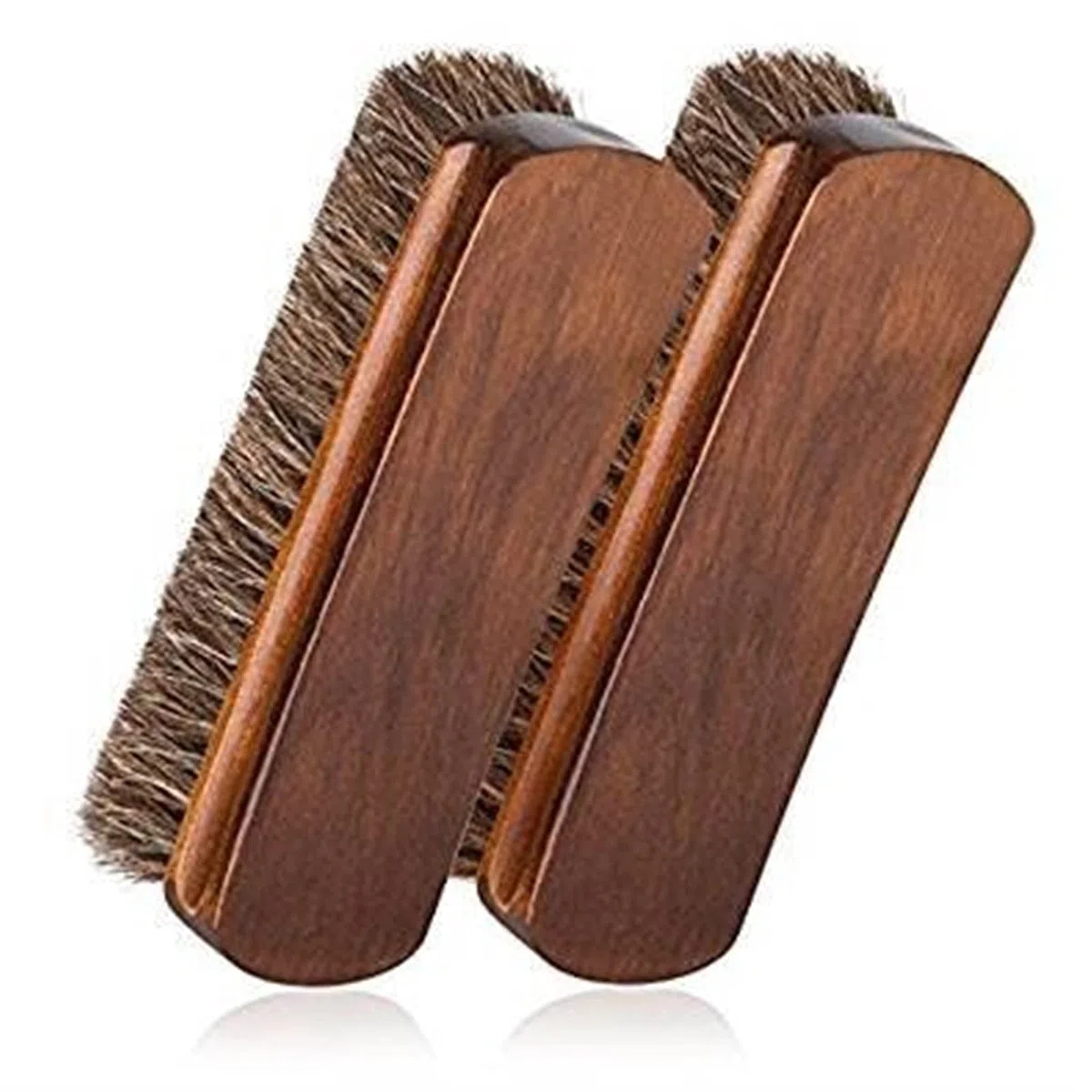 QUNINE Cepillo para Zapatos, Cepillo para pulir Zapatos de Crin, Cepillo para pulir Mango de Madera con Botas y Zapatos