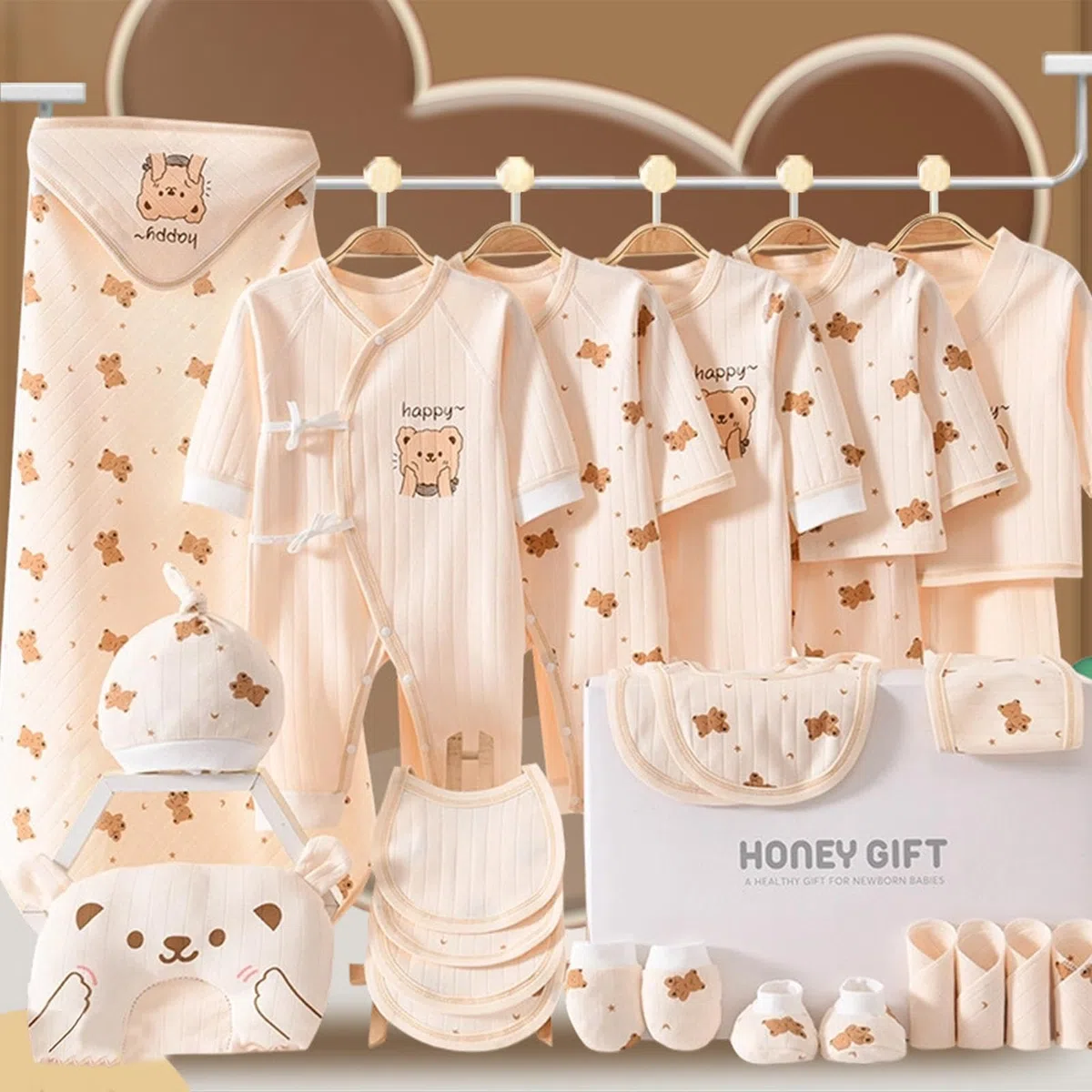 Conjunto de ropa para niños – Conjunto unisex de algodón, lindo atuendo, suave y transpirable, para niños y niñas, unisex, para el hogar, ducha, mamá, cumpleaños, registro de fotografía