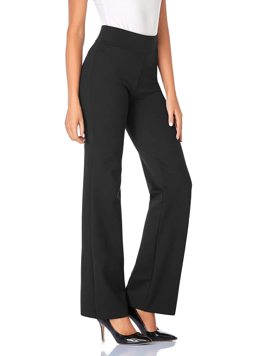 Tapata Mujer 71cm/76cm/81cm/86cm Pantalones Bootcut Elásticos de Cintura Alta, Pequeño/Regular/Alto para Oficina Negocios Casual