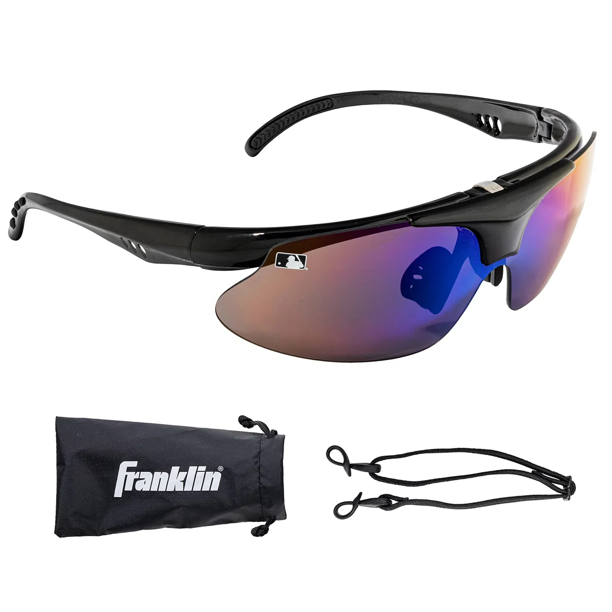 Franklin Sports MLB - Gafas de sol de béisbol y sóftbol para niños y adultos - Gafas de sol deportivas ligeras para protección UV, color negro