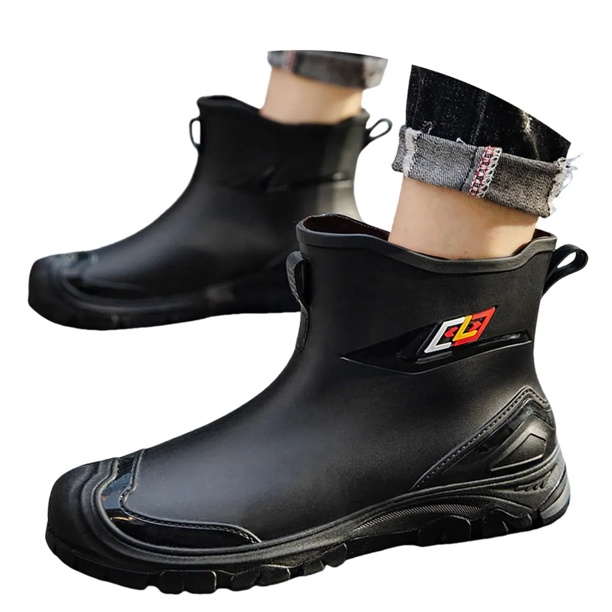 Botas de lluvia para hombre, botas de lluvia, zapatos de goma, impermeables, botines de tobillo, botas de lluvia, botas de goma para exteriores, botas de jardín, botas de goma antideslizantes