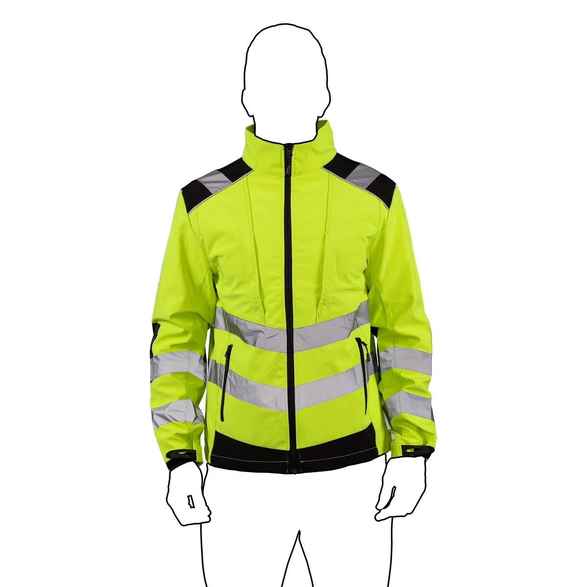 Cofan Chaqueta Softshell de Alta Visibilidad | Desde la Talla S a la XXXL | Color Amarillo y Negro (Talla M)