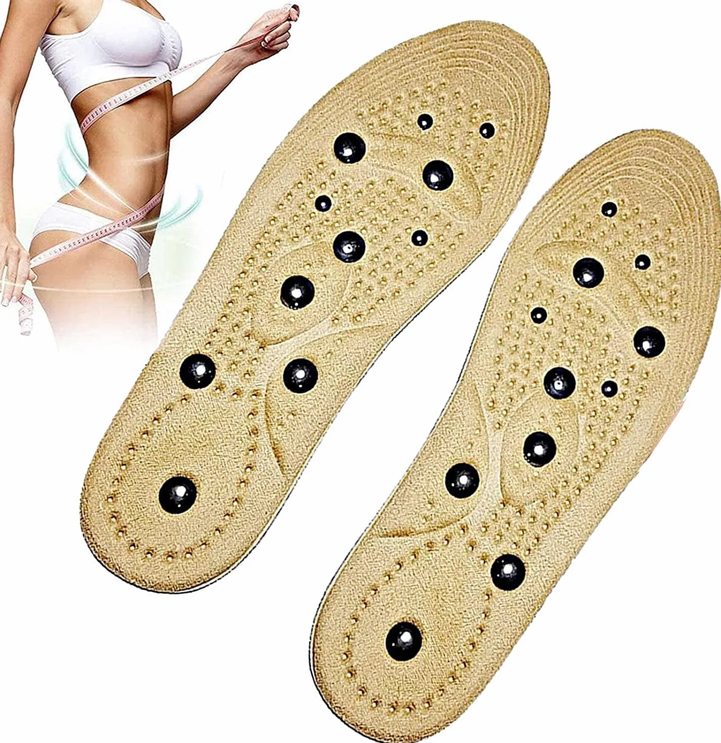 Plantillas, Plantillas portátiles de acupresión for Zapatos, Plantillas adelgazantes, Almohadillas for for Mujeres y Hombres(2 Pair,L(40~46))
