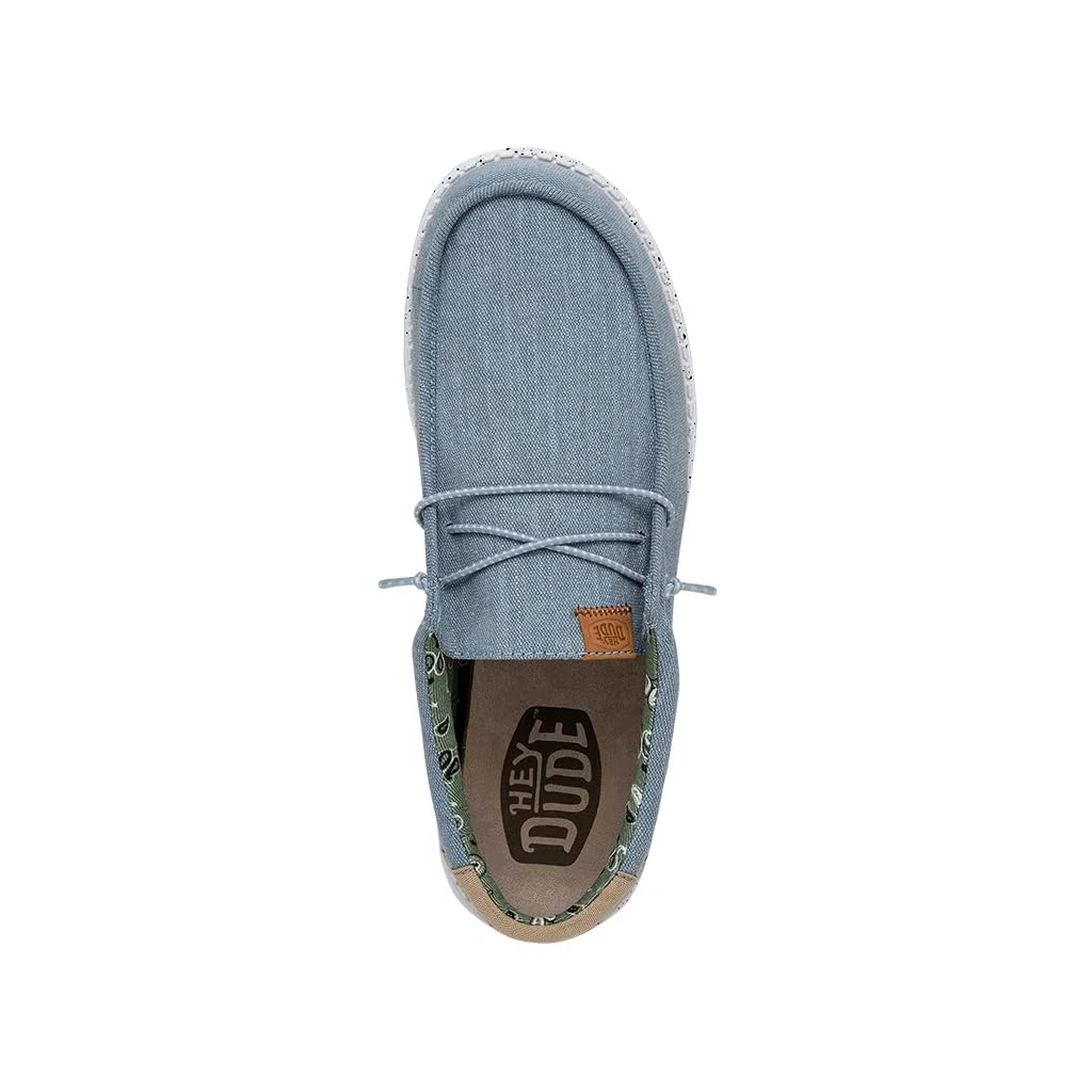 HEYDUDE Men Wally Washed Canvas Blue Casual Moccasin 47 EU