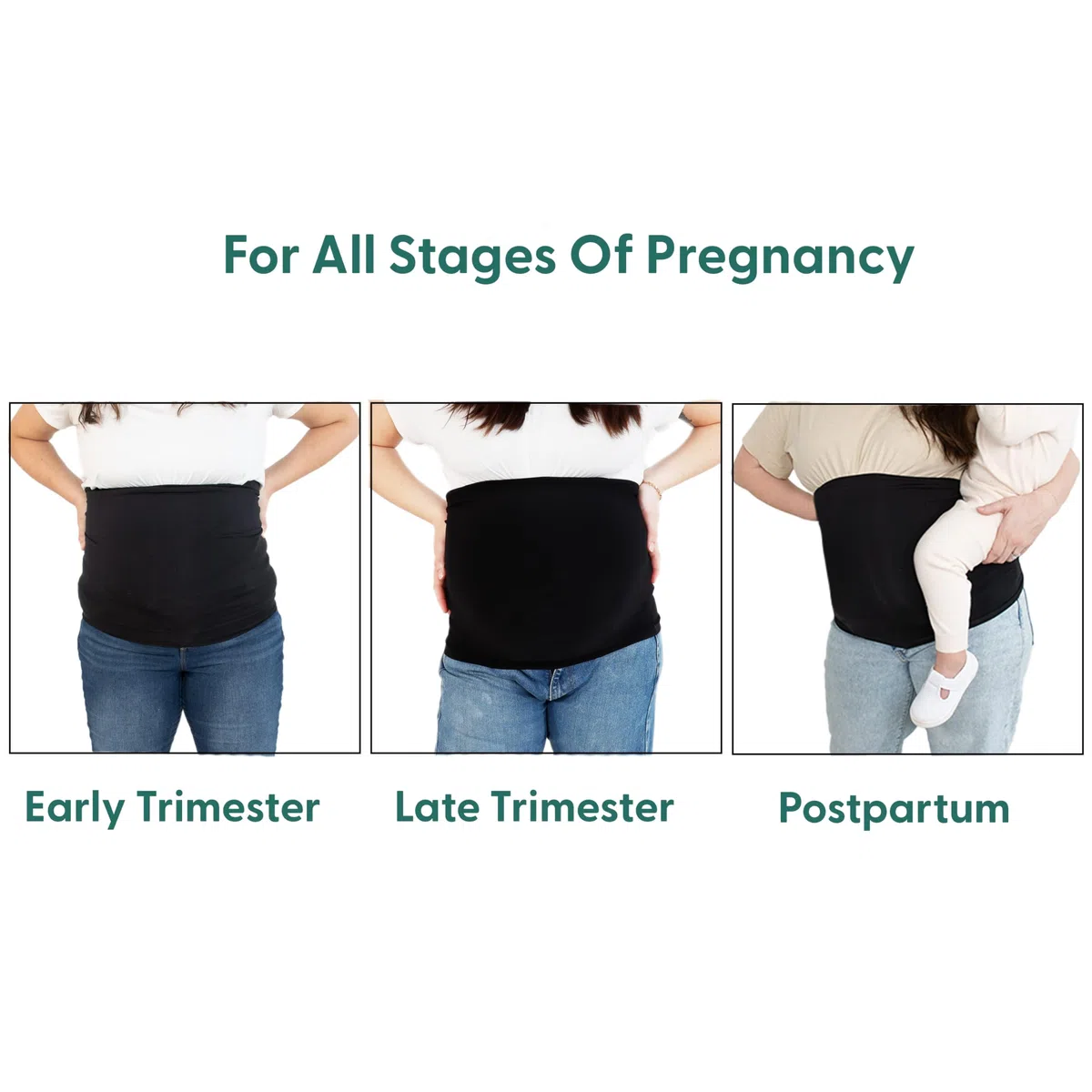 The Peanutshell Maternity Belly Band - Pregnancy Bands for Pregnant Women & Lower Back Support - Pants Extender & Belly Holder Belt for Pregnant Women - Comfortable, Adjustable Accessories (S/M)
