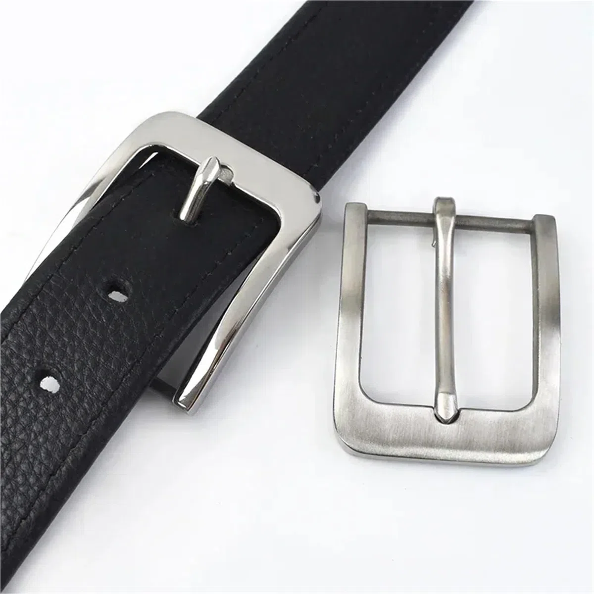 Hebillas de cinturón acero inoxidable macizo 40 mm, 20 unidades, con pasador cepillado, metal, for vaqueros, accesorios y manualidades Para Cinturones