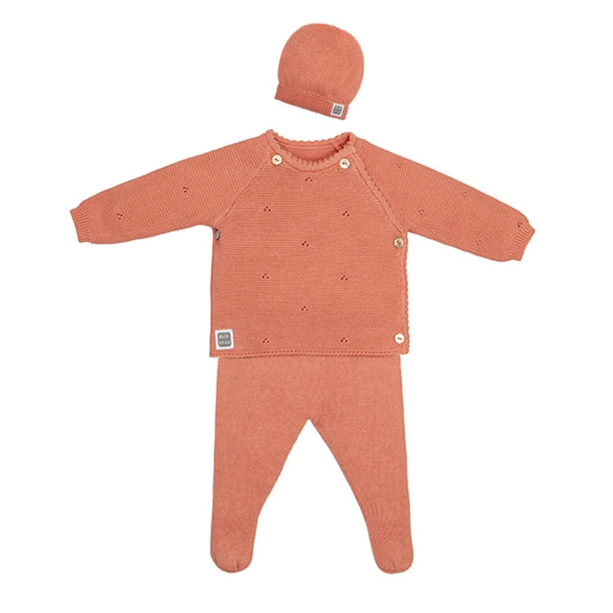 MINUTUS Conjunto Bebé Kyr con Gorro 100% Algodón, Ropa Recién Nacido (Rosa, 0-1 mes (50 a 56cm))