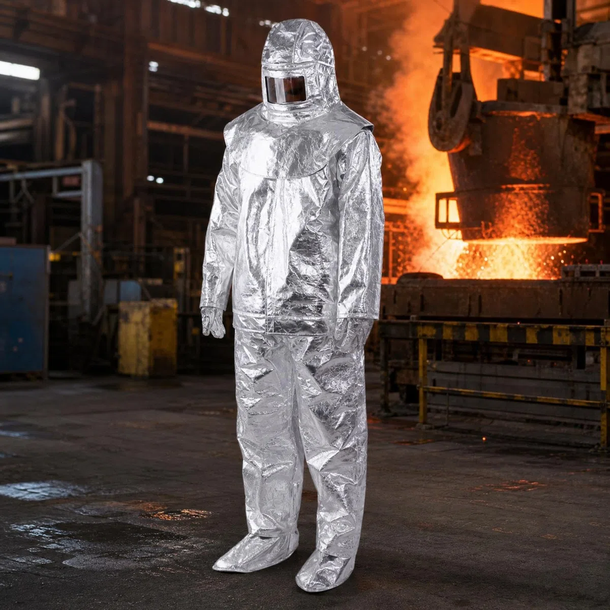 Ropa Ignífuga, Ropa Aislamiento Térmico Material Ligero Seguridad Ignífugo Fábrica Vidrio, Planta Química, Barco