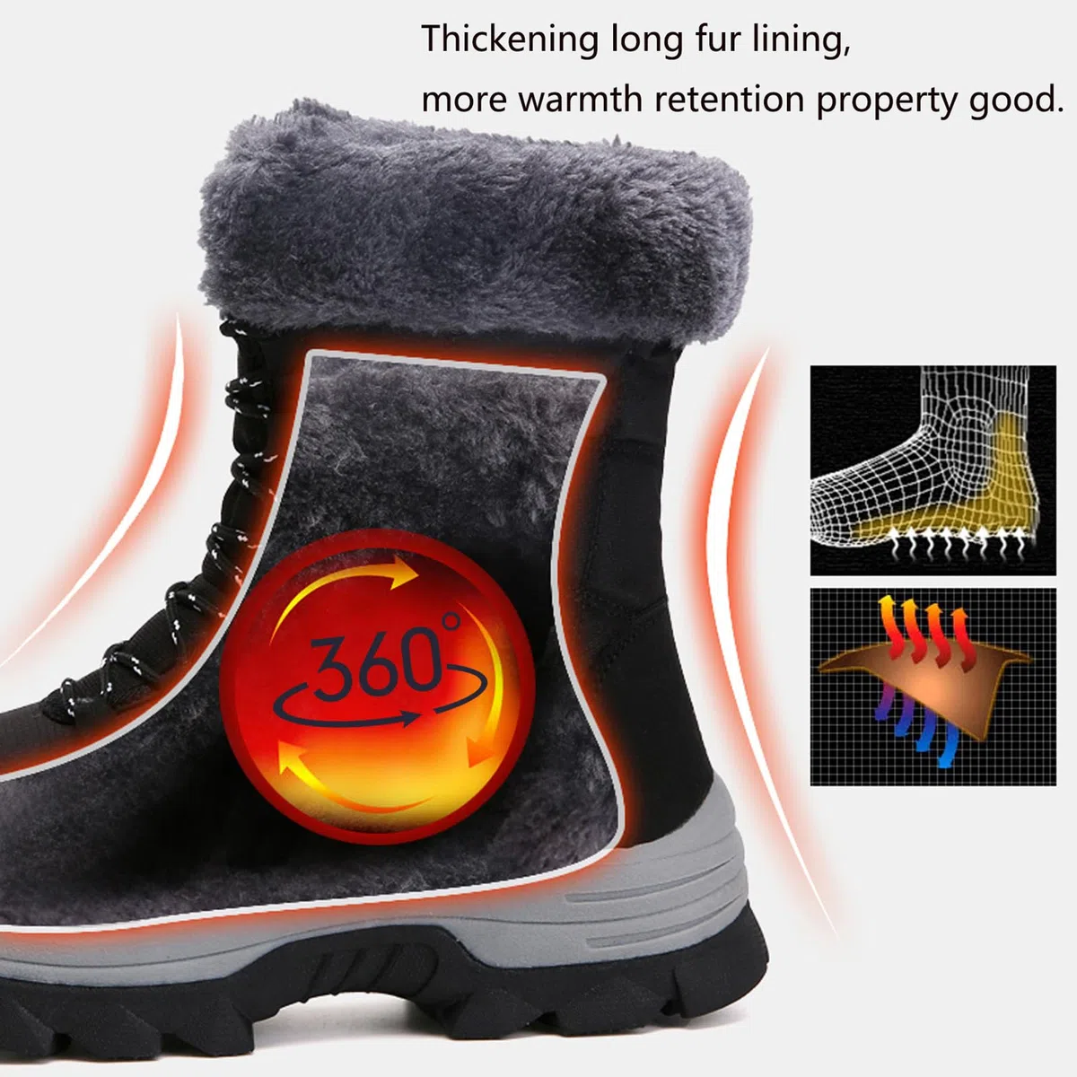 Botas para Mujer Botas de Nieve Botines de Invierno Impermeable Forradas con Pelo Botas de Senderismo Botines de Nieve Botas de Trekking Talla 37-43