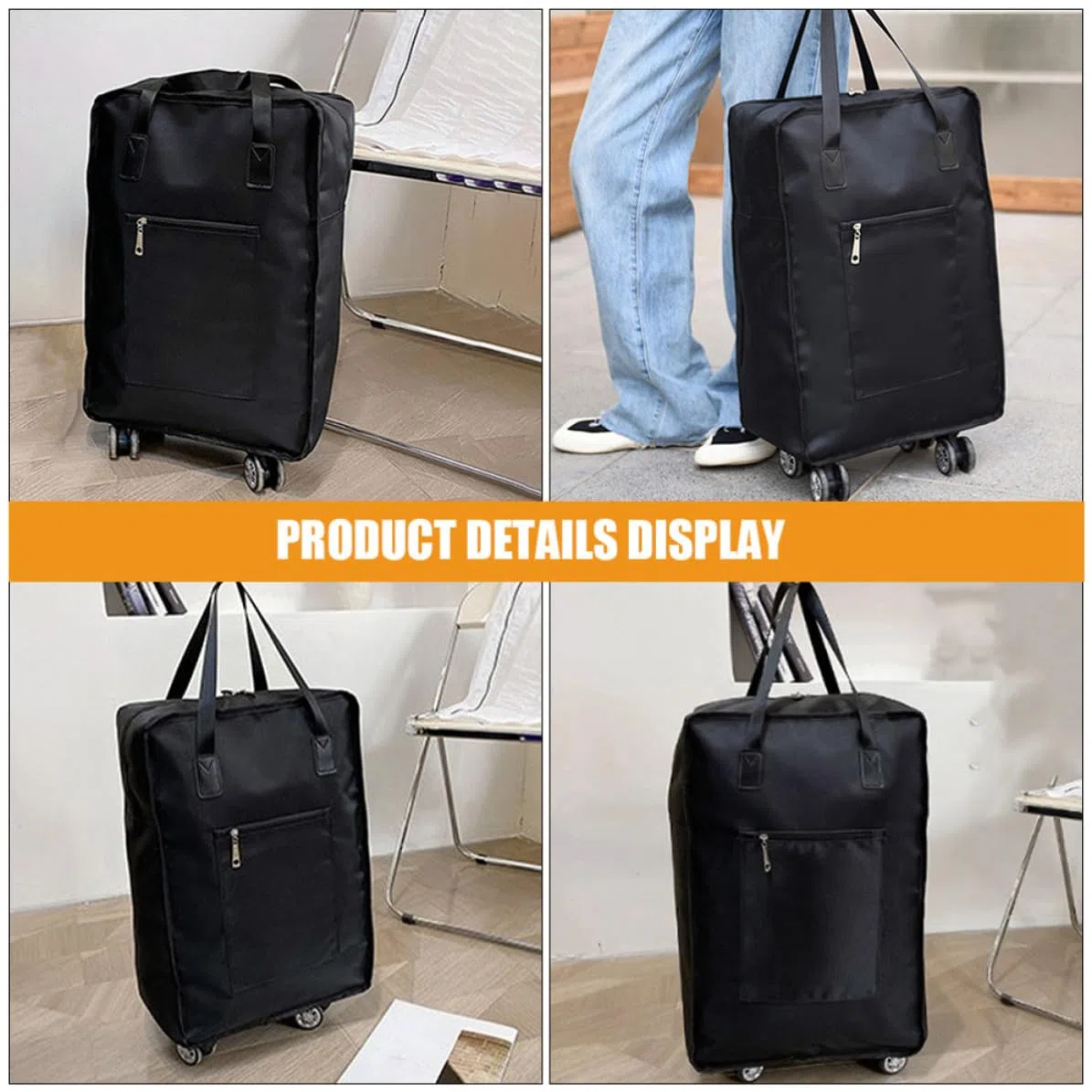 Didiseaon Bolsa y Ruedas Giratorias de Gran Capacidad de Tela Oxford de Equipaje Diseño Liviano y Almacenamiento para Viaje Portátil