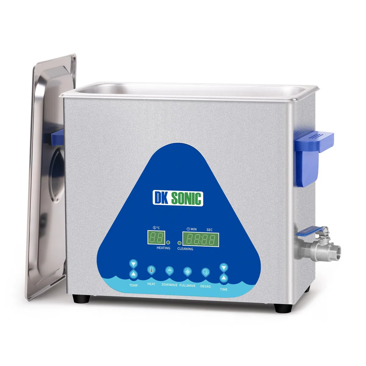 DK SONIC Limpiador ultrasónico con temporizador digital y cesta para dentaduras postizas, monedas, piezas metálicas pequeñas, discos, placas de circuitos (6L, 220V)