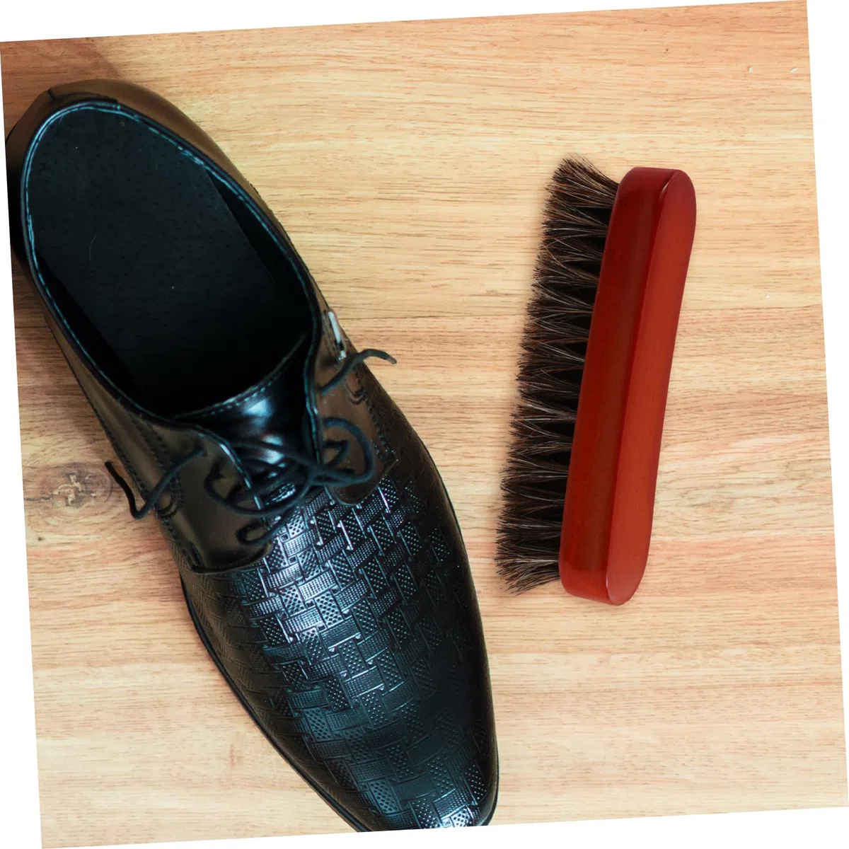 5piezas Cepillo De Limpieza Multiusos De Madera y Pelo De Caballo Herramienta para Pulir Zapatos para Cuidado De Calzado y Accesorios