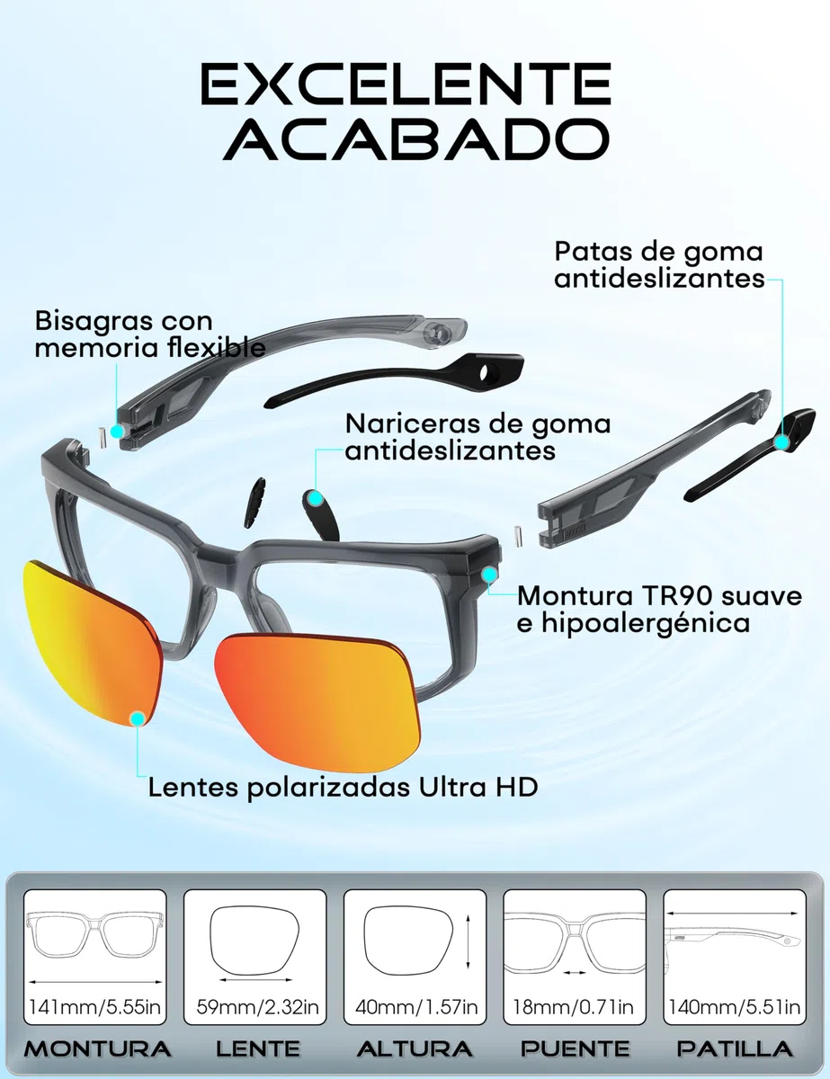 ATTCL Lentes de sol polarizados para pesca: lentes de policarbonato TR90 irrompibles, ligeros, protección UV400, segura para conducir, golf y deportes