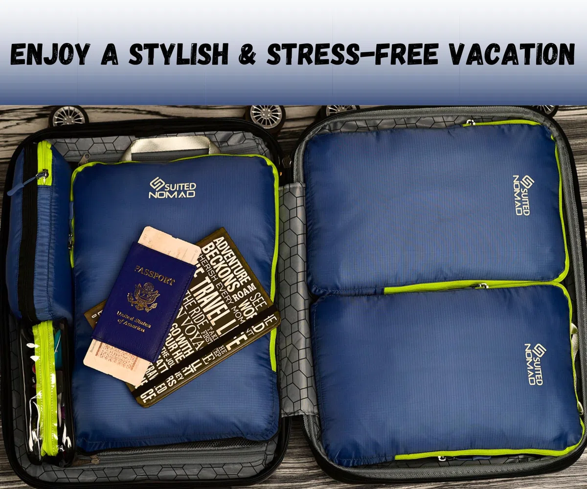 SUITEDNOMAD Juego de cubos de compresión ultraligeros, maletín y mochila, bolsas organizadoras de viaje