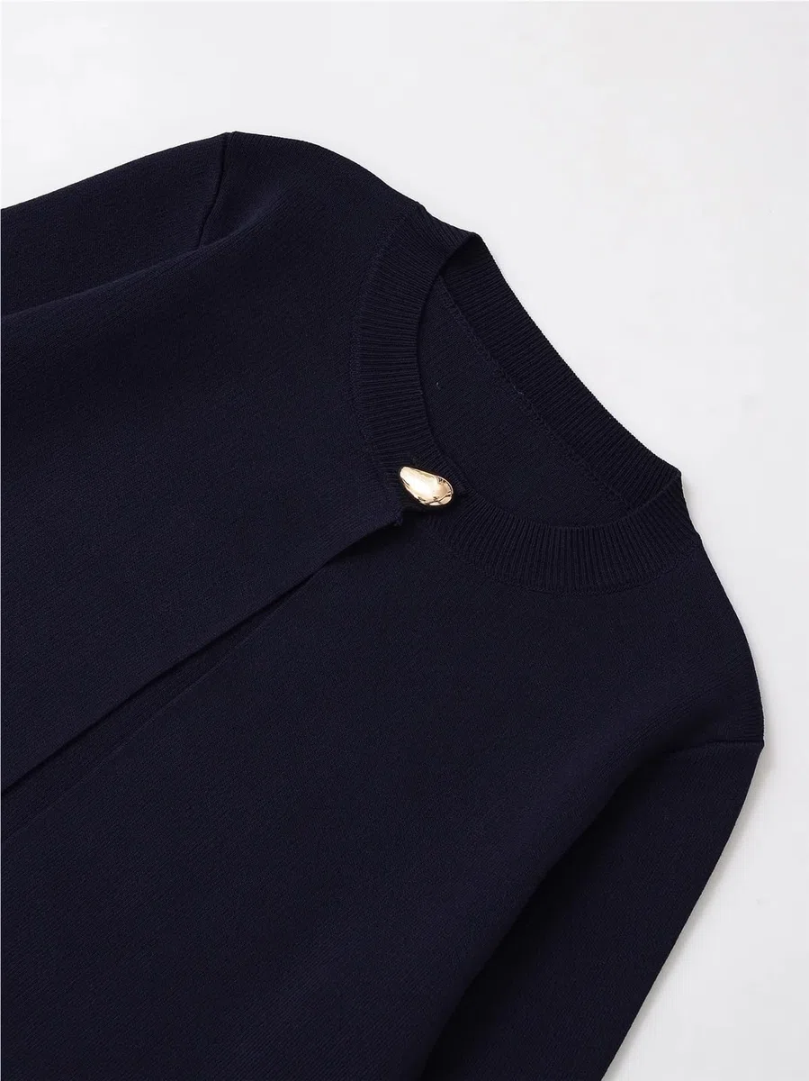 Cárdigan de Punto Manga Larga con Cuello Redondo y un Solo botón for Uso Diario principios otoño, Chaqueta, suéter versátil Cárdigan Mujer