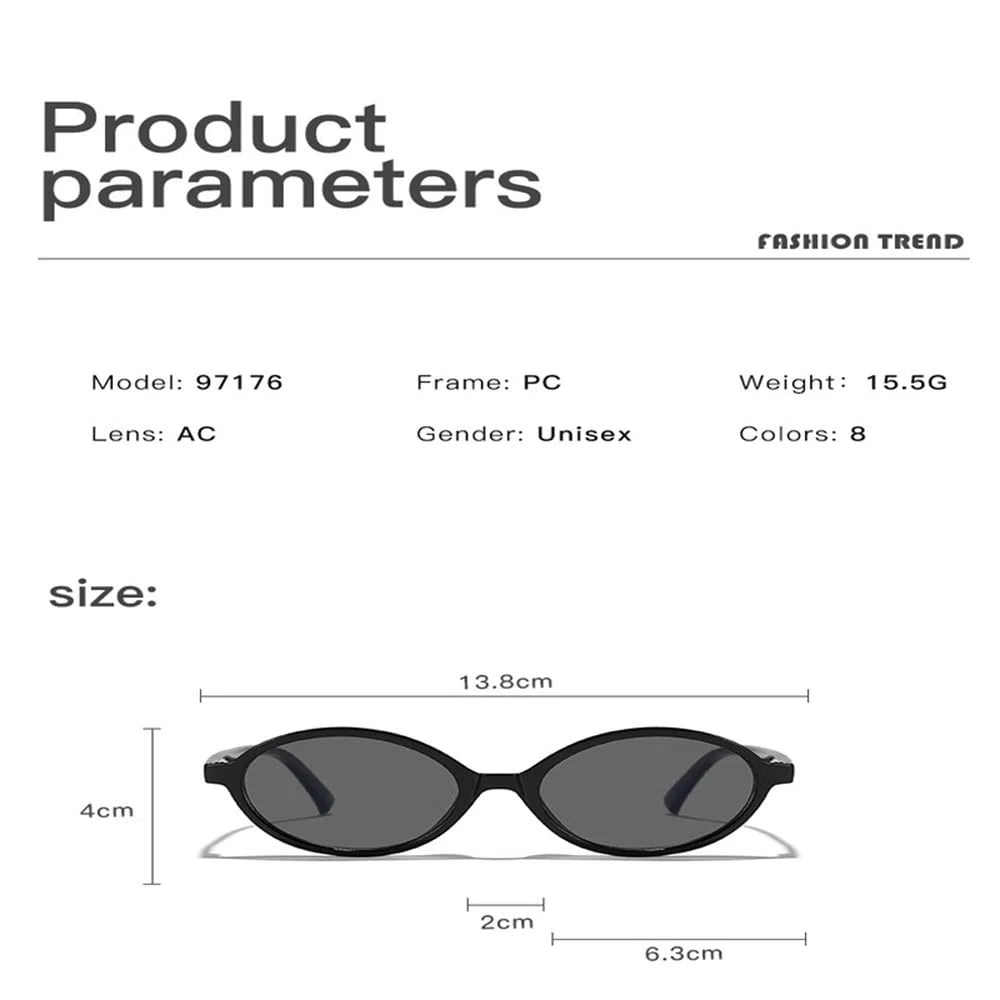 Gafas de sol ovaladas pequeñas vintage para hombre y mujer, gafas de sol modernas con protección UV400.
