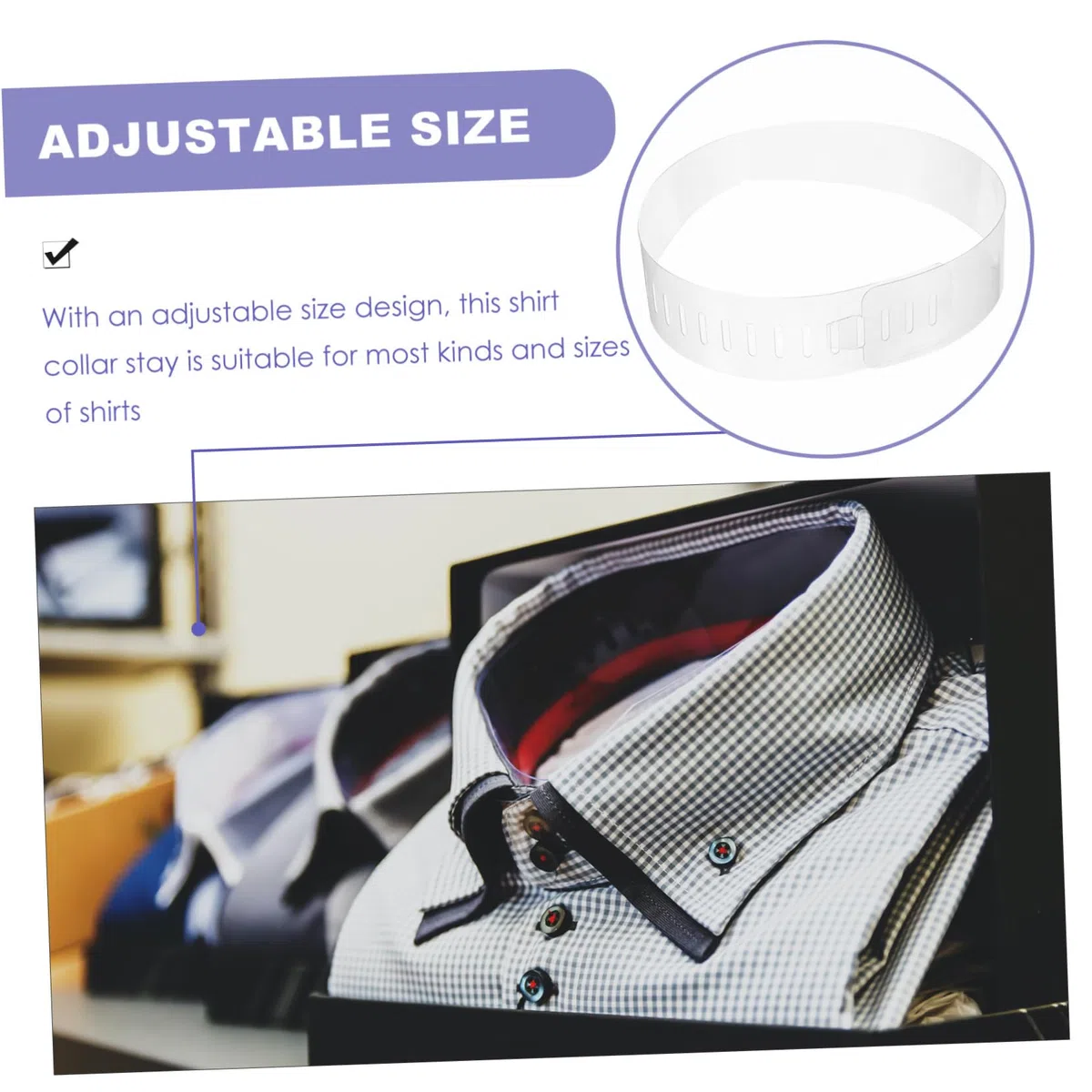 GALPADA Cuello Estribo La Camisa Se Queda Suéter Camisas Camisa De Pvc Accesorio Camisa Moldeador De Clavícula Soportes De Collar De Plástico El Plastico Transparent