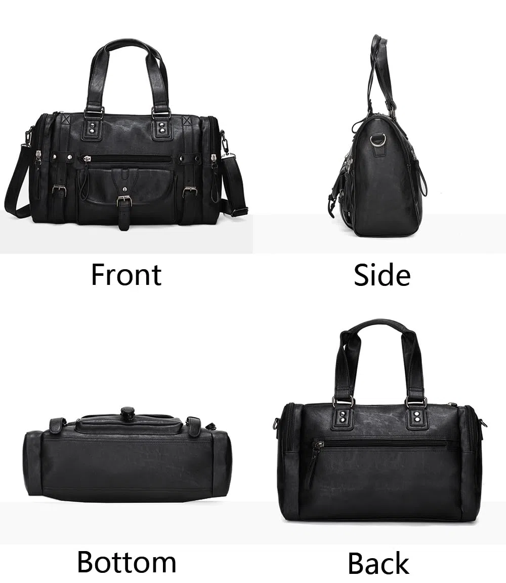 Bolso de mano y bolso de mano de piel sintética para viaje, bolso de hombro