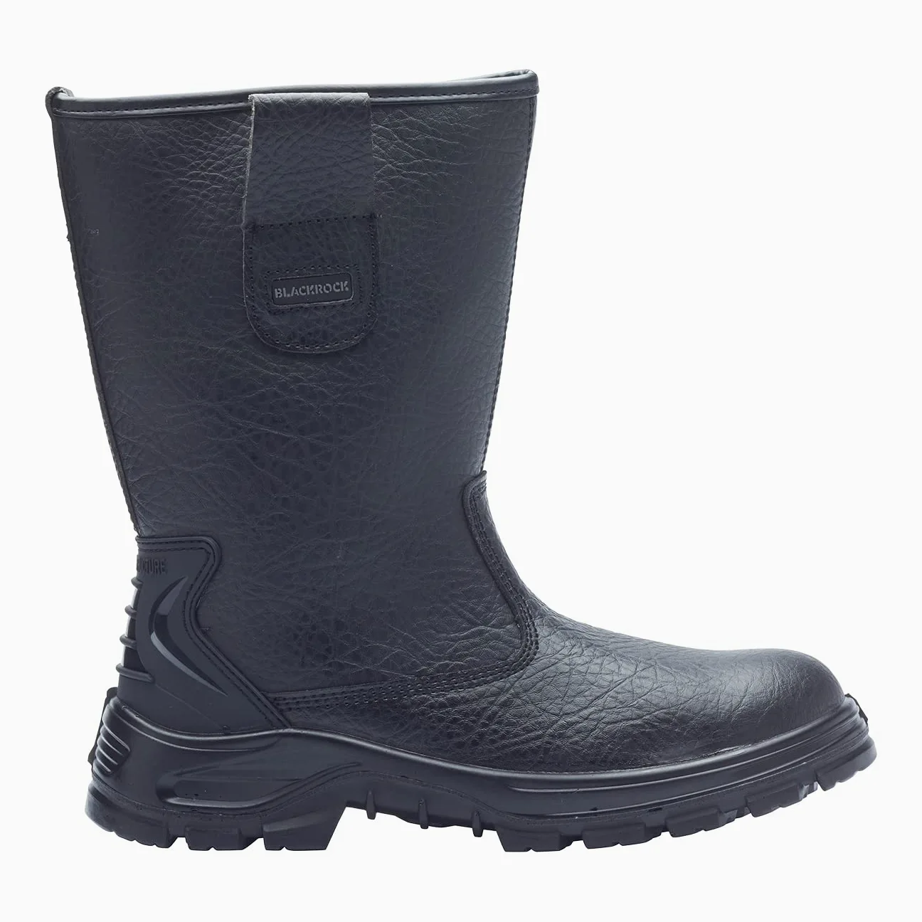 Blackrock S1-P SRC Safety Rigger Work Boots, Mens Womens Steel Toe Cap Black Leather, Botas de trabajo, Calzado de seguridad, Suela intermedia protectora, Jardinería, Calzado de trabajo y utilitario