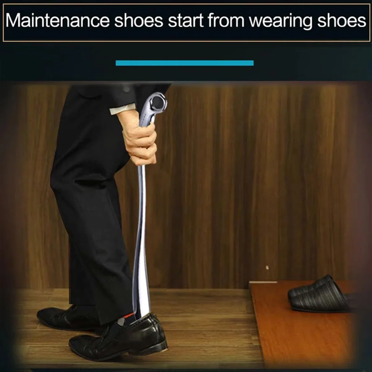 Calzador Calzadores de Metal profesionales con mango largo, aleación 52cm longitud for llevar zapatos cómodamente, cuchara colgante tacón alto cuero cuerno para Hombres
